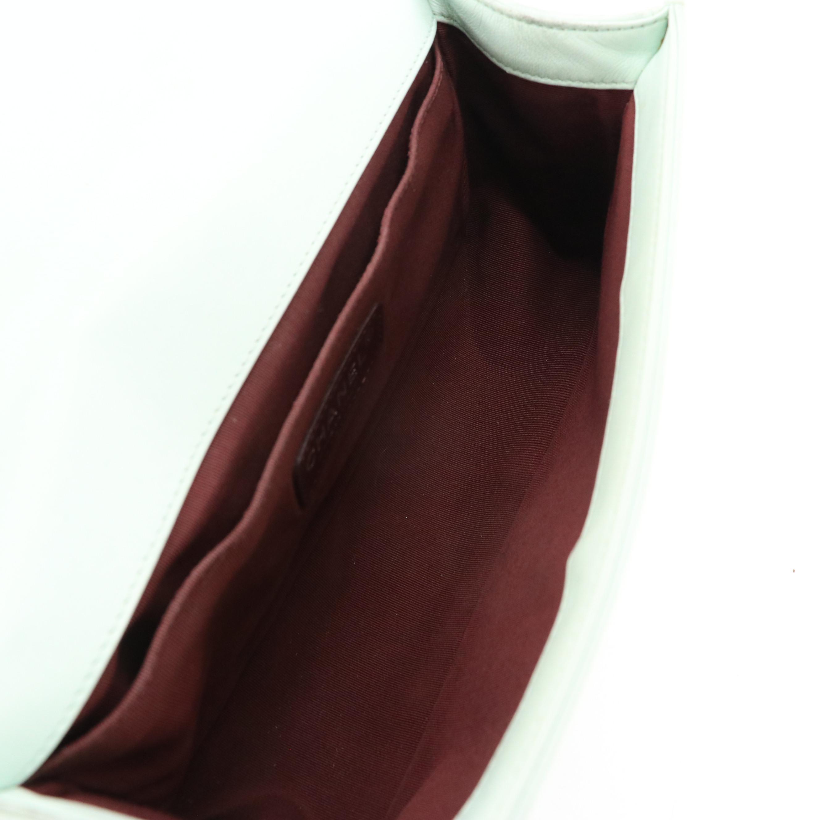 Chanel Medium Boy Flap Shoulder Bag in Chevron Quilted Lambskin Leather with Box