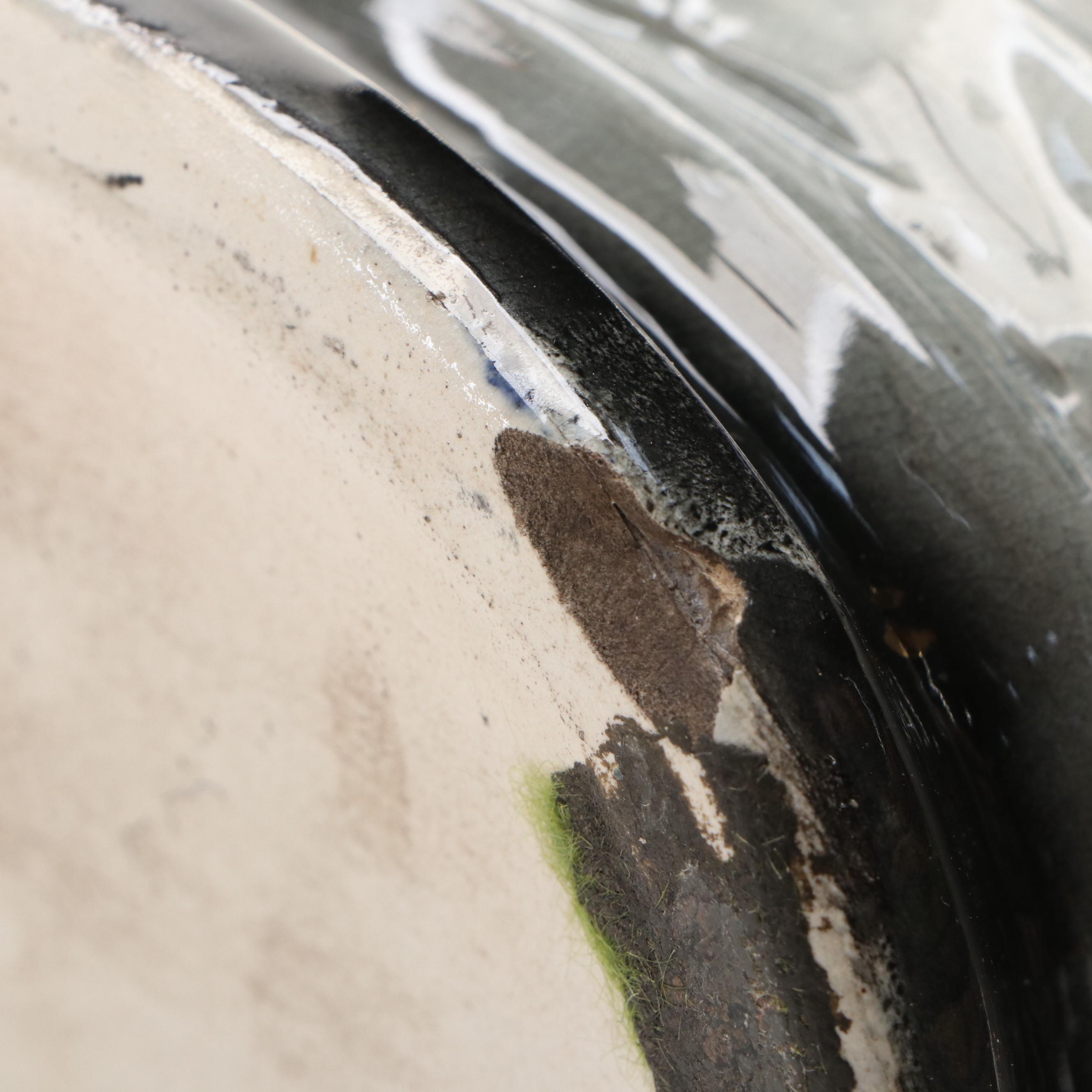 Pair of Bo'ness Staffordshire Glass Eyed Recumbent Lion Figurines