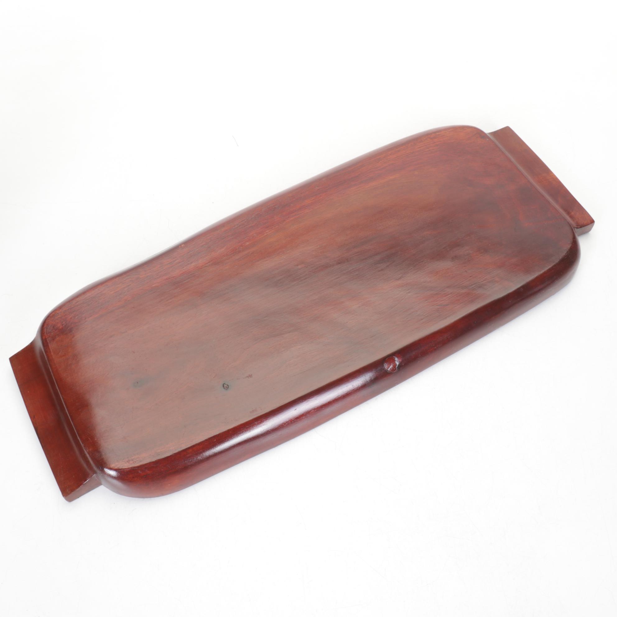 Tropical Hardwood  Two-Handled Tray with Wood Salt and Pepper and More