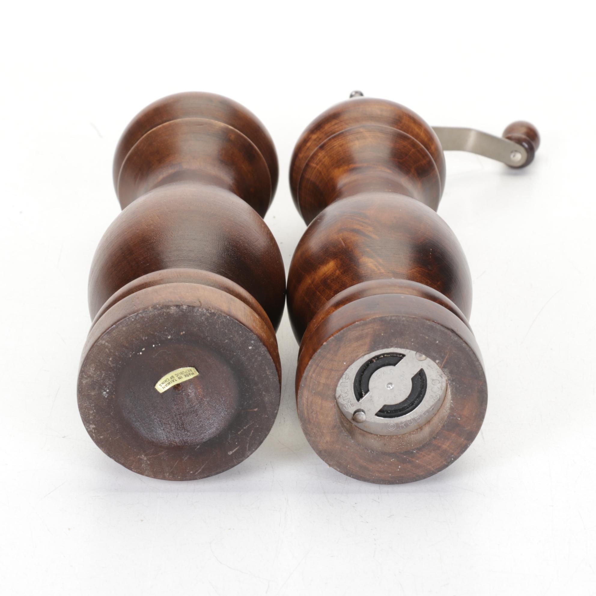 Tropical Hardwood  Two-Handled Tray with Wood Salt and Pepper and More