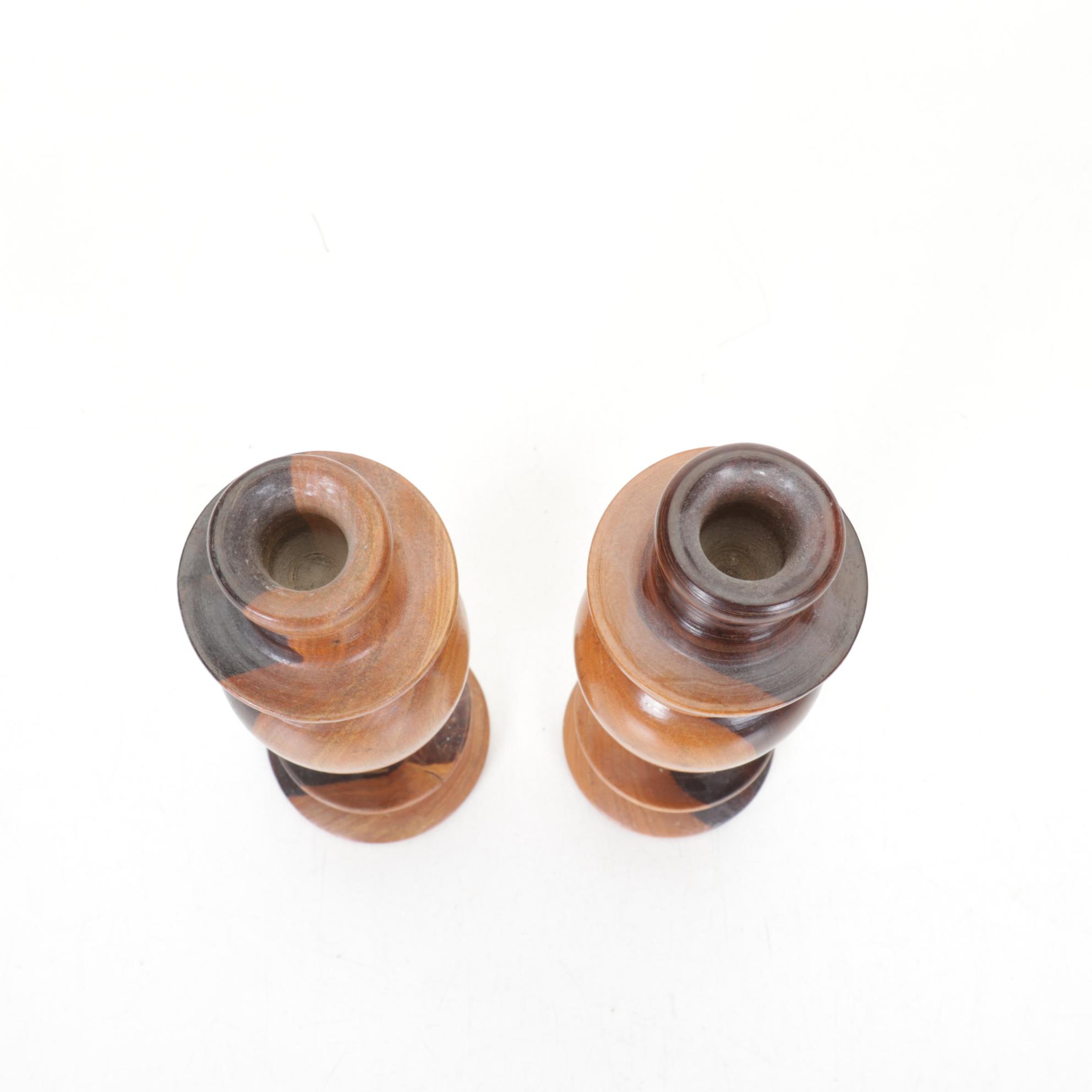 Tropical Hardwood  Two-Handled Tray with Wood Salt and Pepper and More