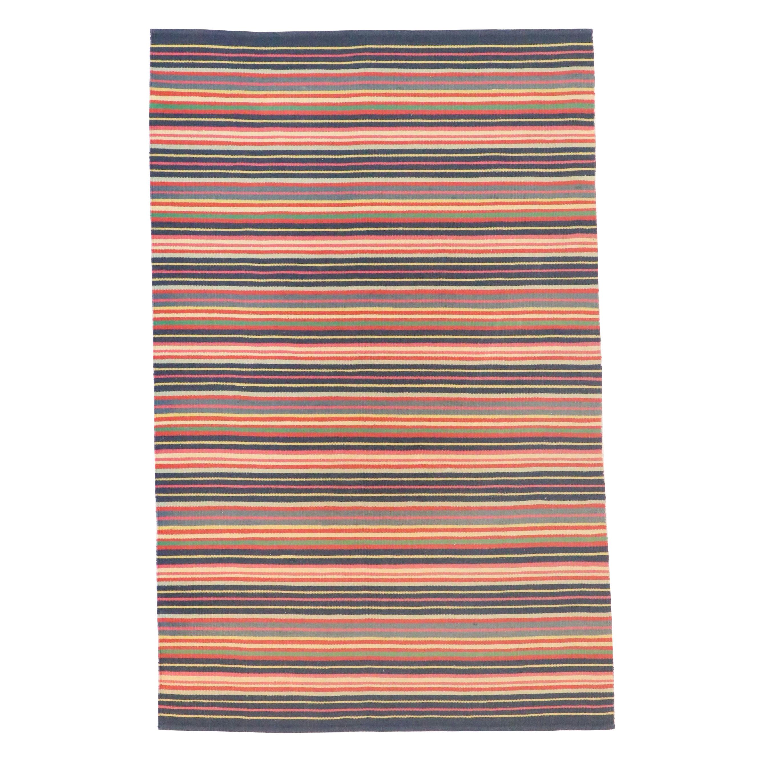 5'2 x 8'1 Handwoven Indian Dhurrie Jute and Cotton Area Rug