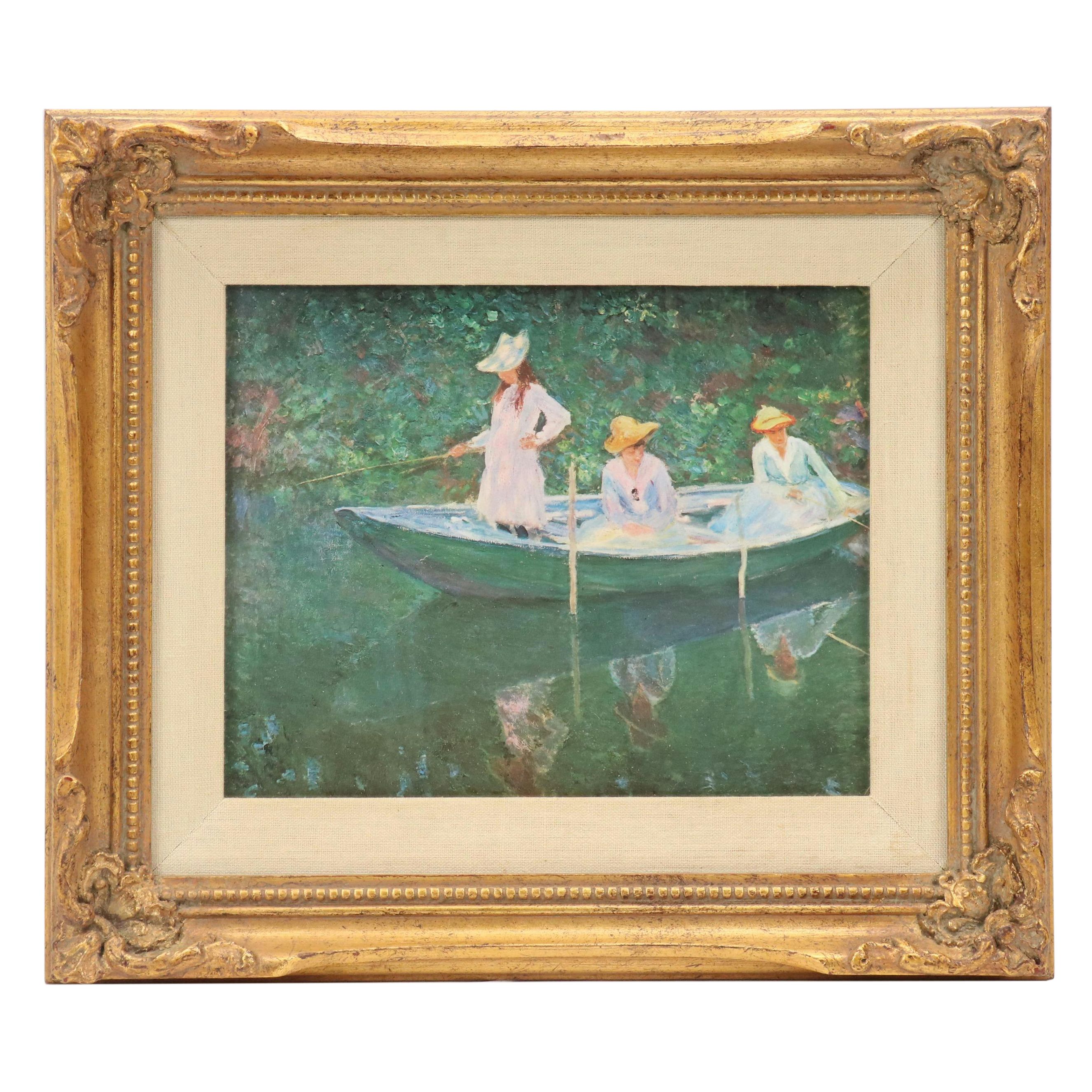 Offset Lithograph After Claude Monet "The Boat at Giverny"