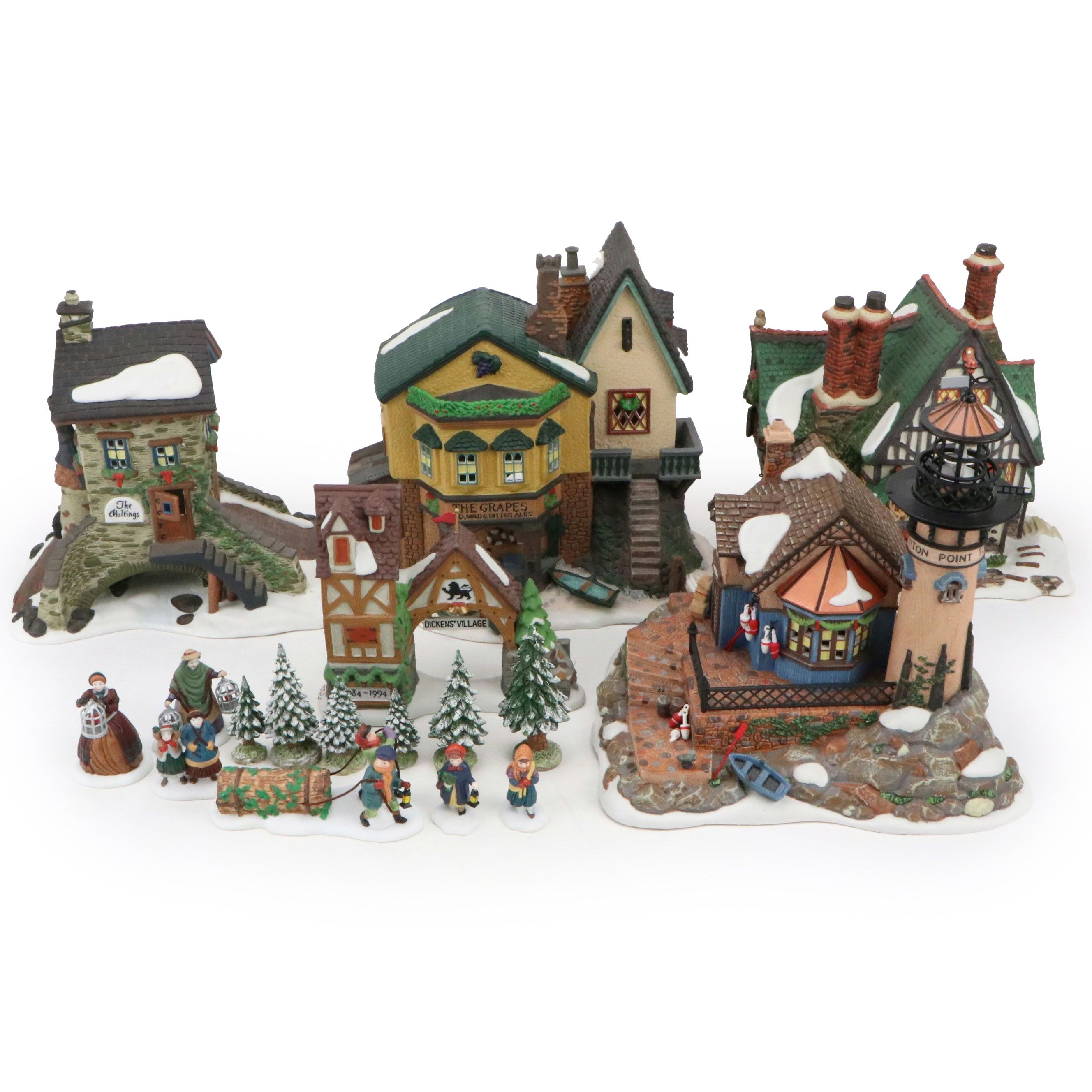 Department 56 "Dickens' Village Series" Hand-Painted Bisque Porcelain Houses