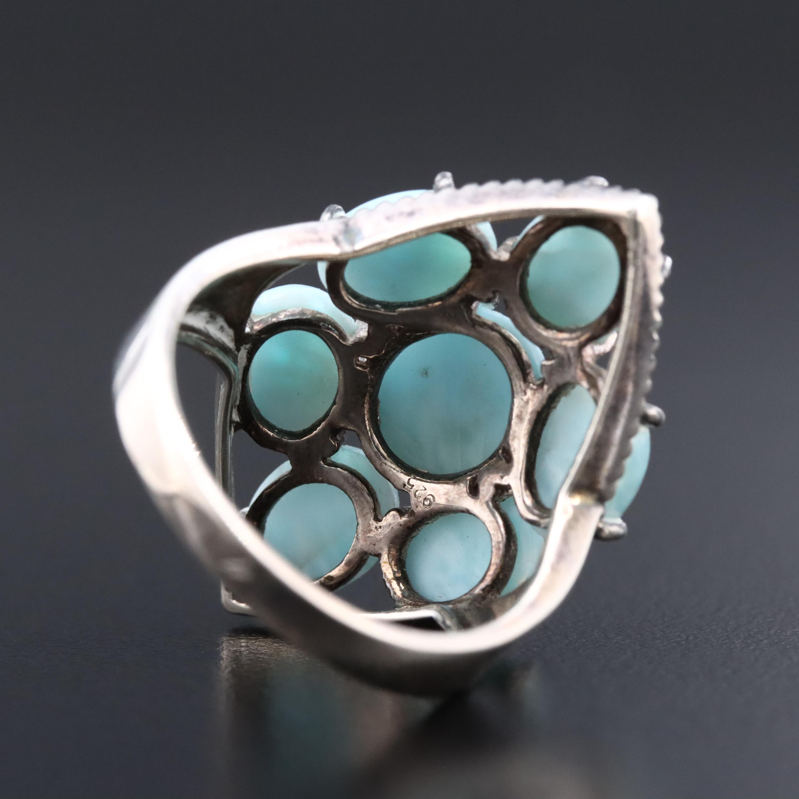 Sterling Larimar Ring