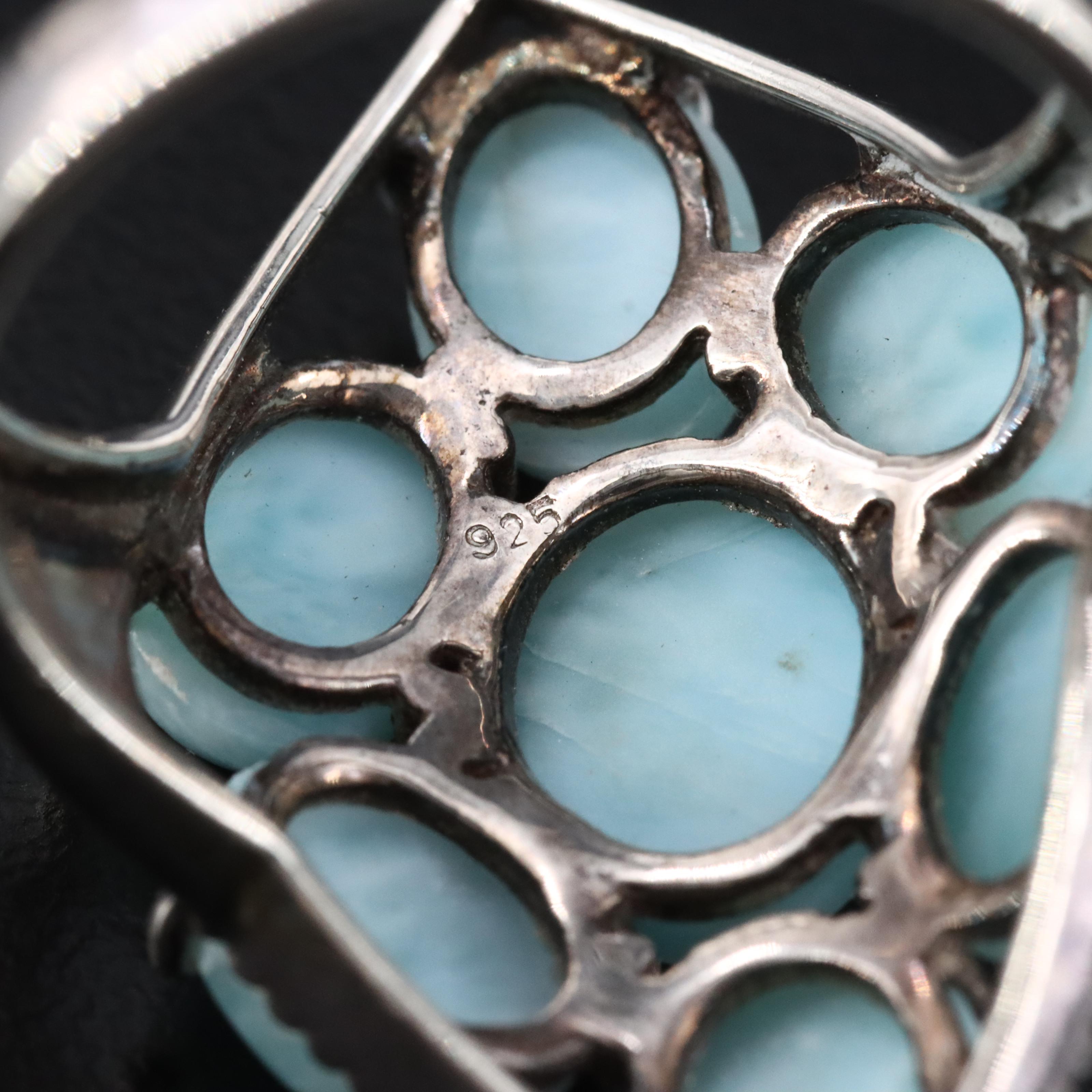 Sterling Larimar Ring