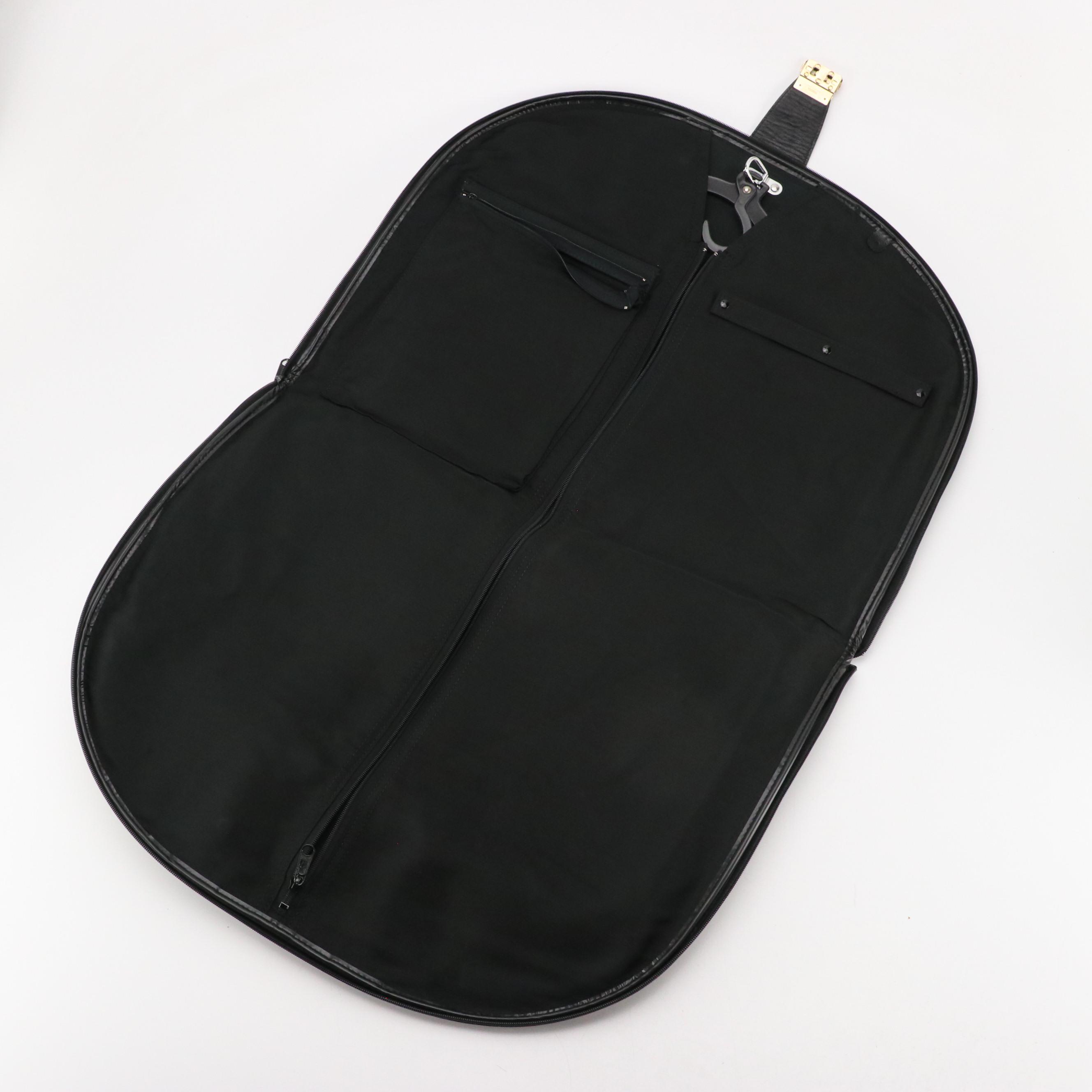 Burberrys Garment Travel Bag in Haymarket Check Canvas and Black Leather