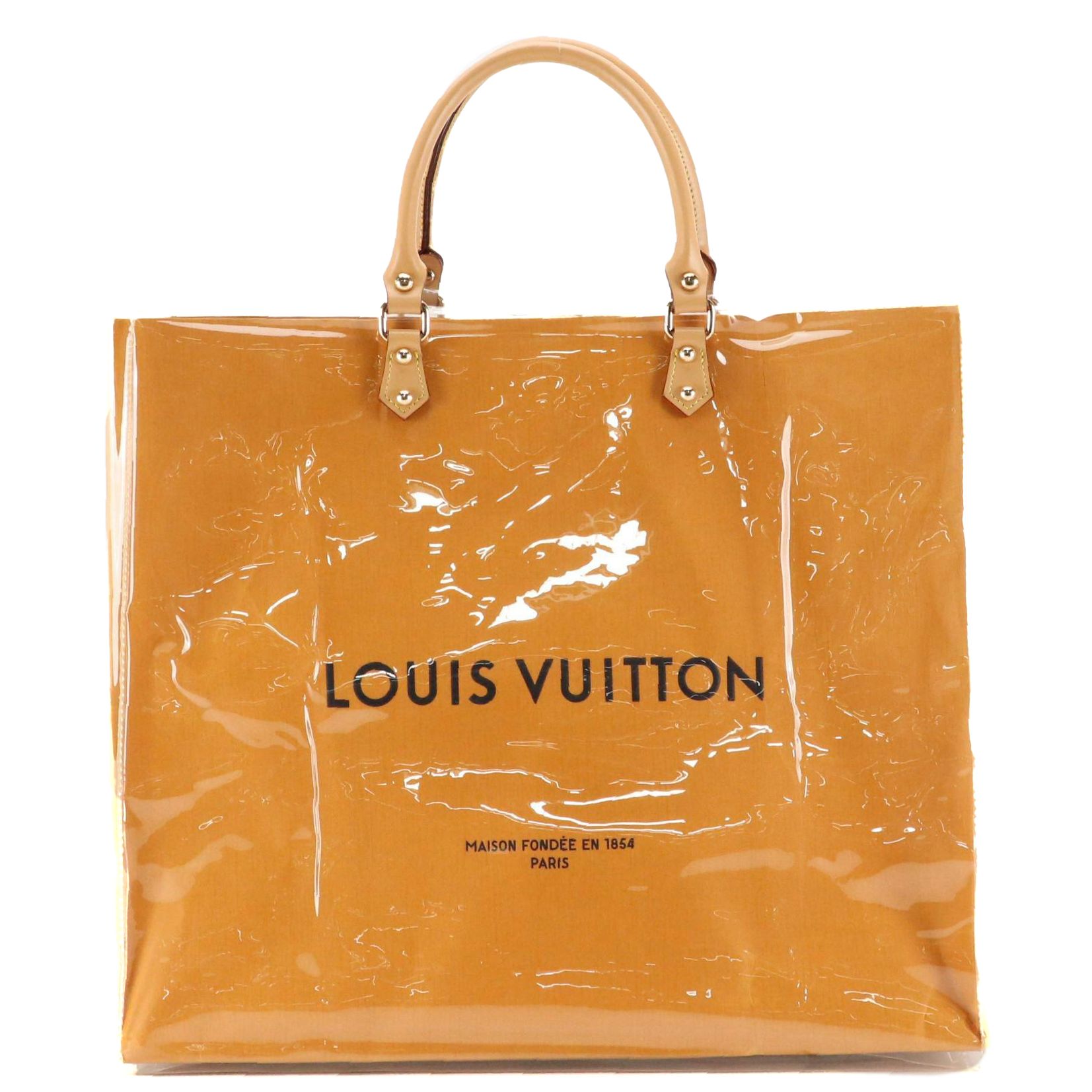 Reworked Louis Vuitton Shopping Bag with Leather Handles