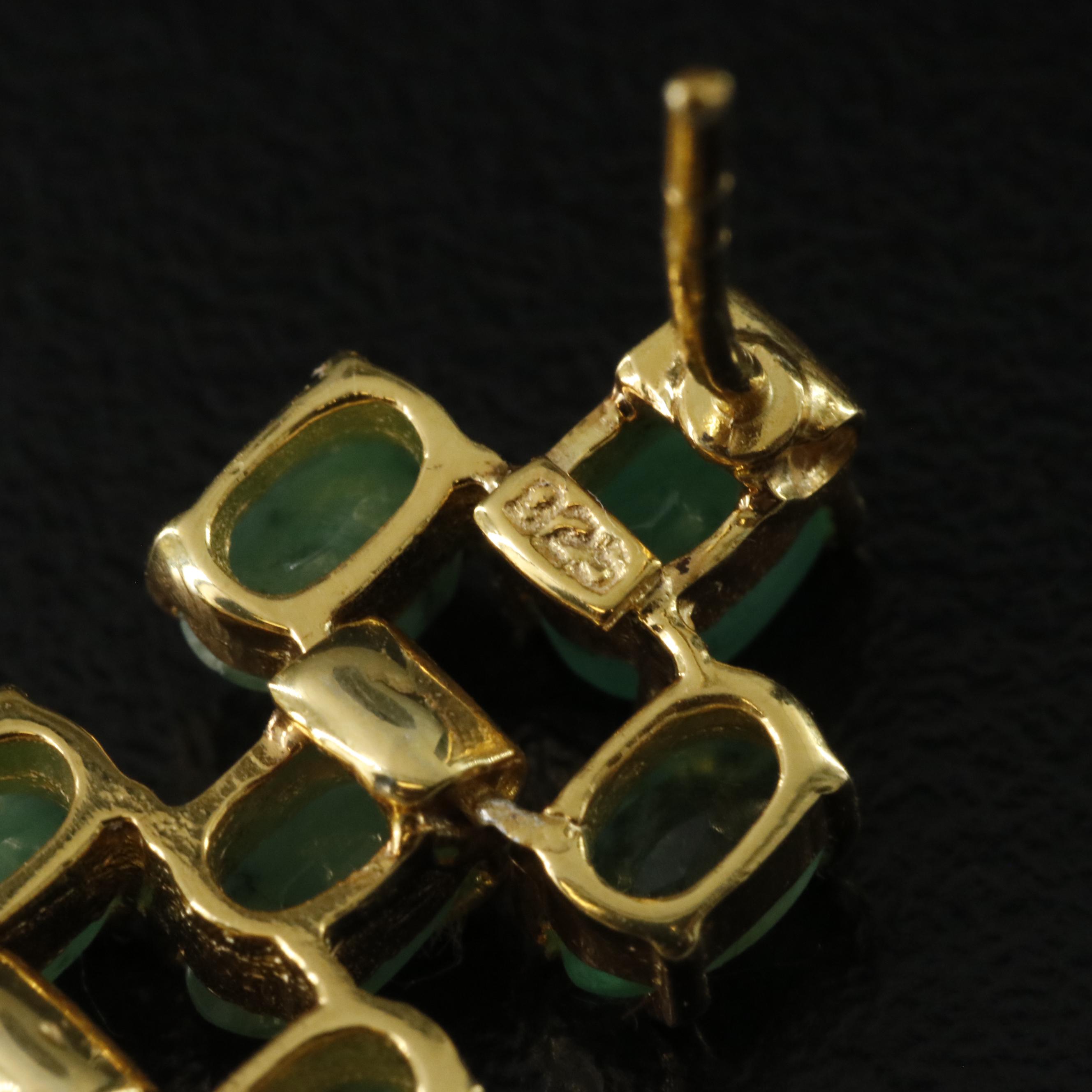 Sterling Emerald Drop Earrings