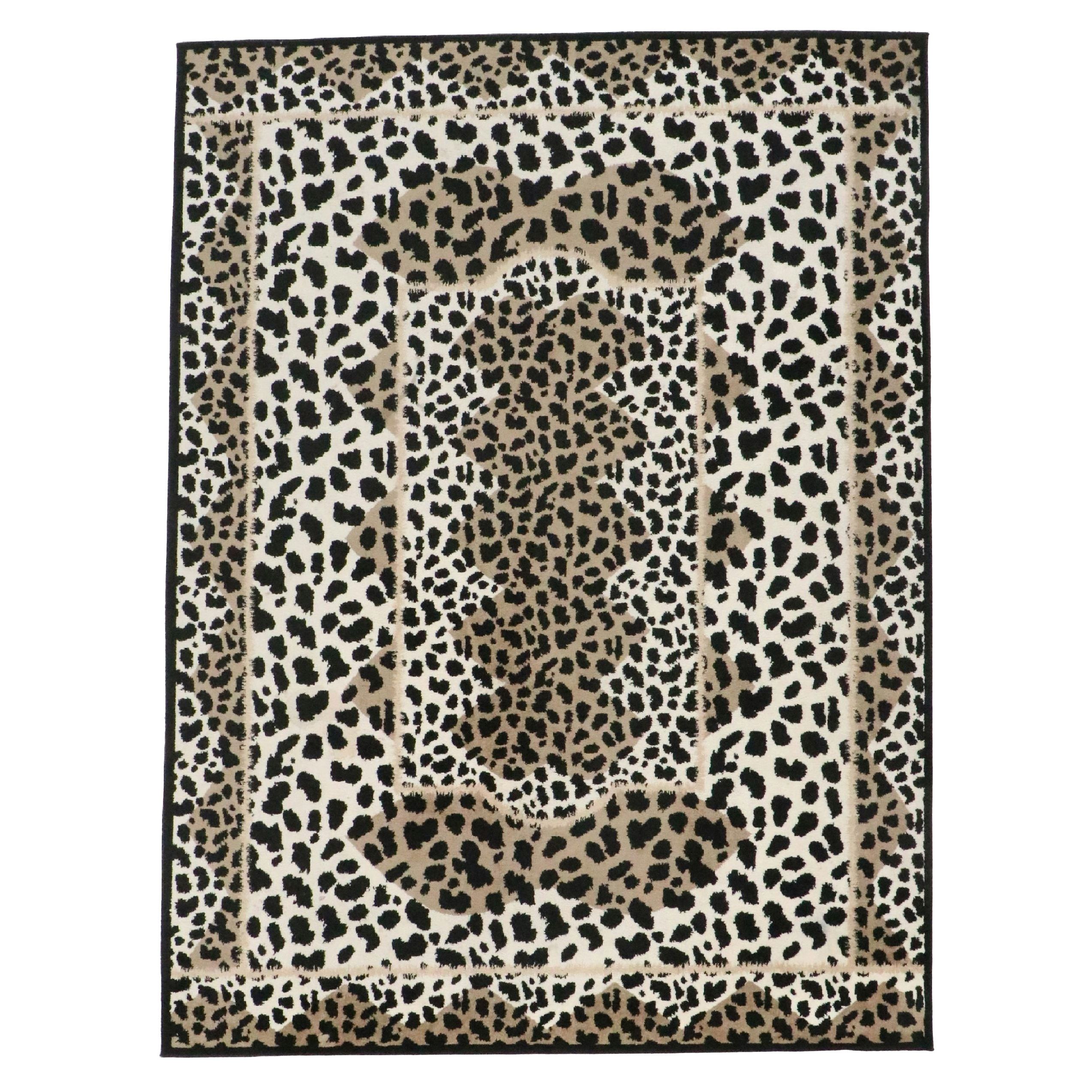 7'11 x 10'6 Machine Made Art Carpet Twist Collection Leopard Print Area Rug