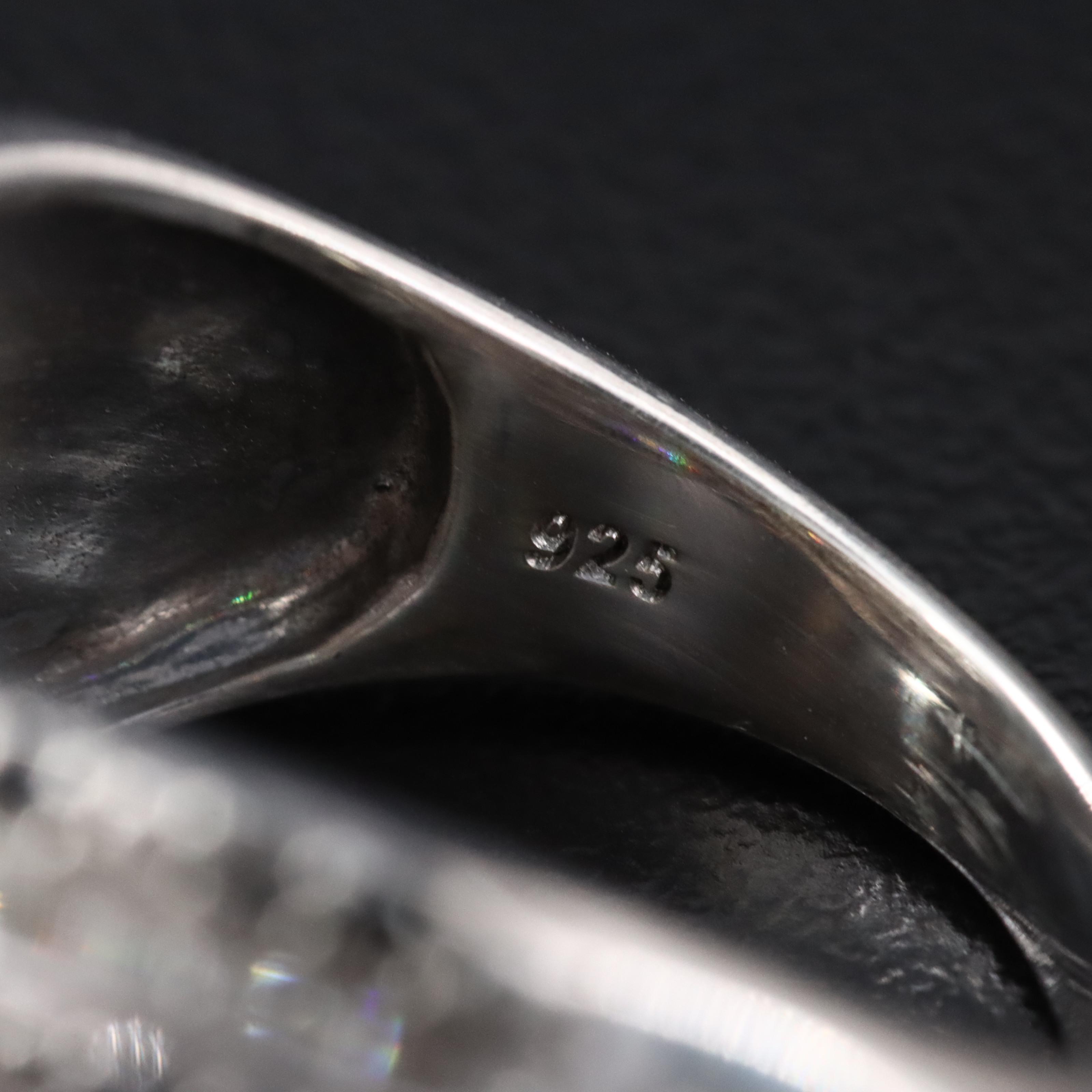 Sterling Diamond Ring Featuring Fancy Black