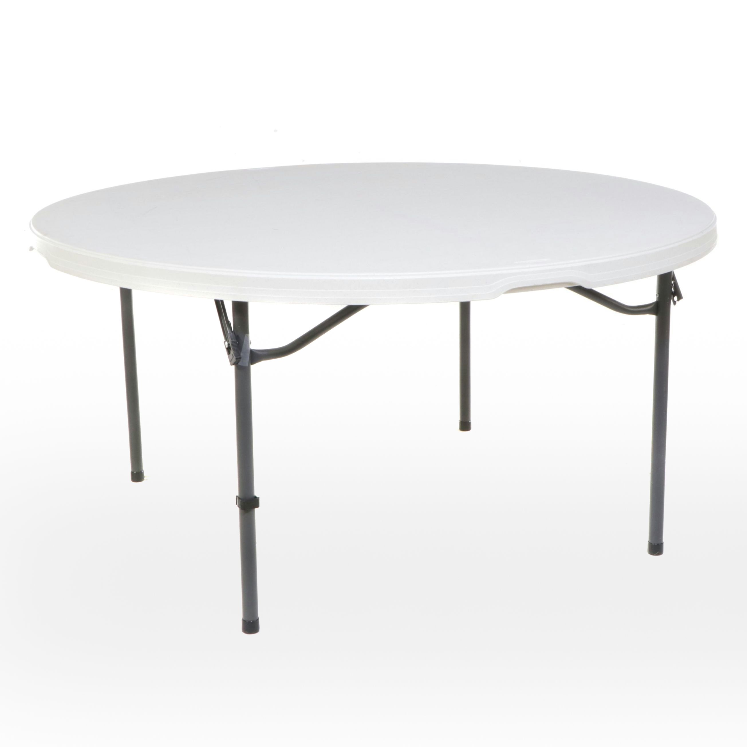 Lifetime Round Folding Plastic  Table with Six Folding Chairs