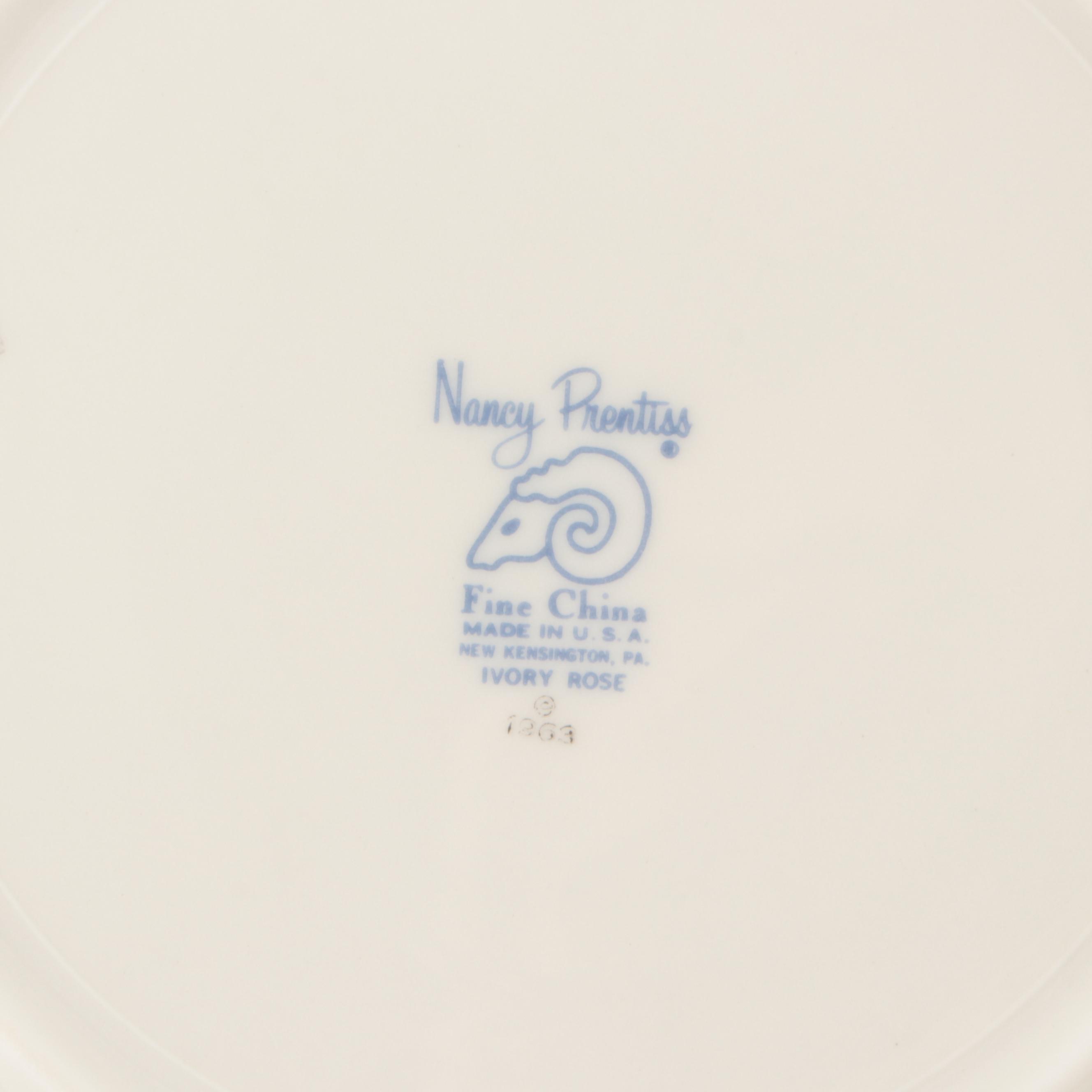 Nancy Prentiss "Ivory Rose" Porcelain Dinnerware and Serving Pieces