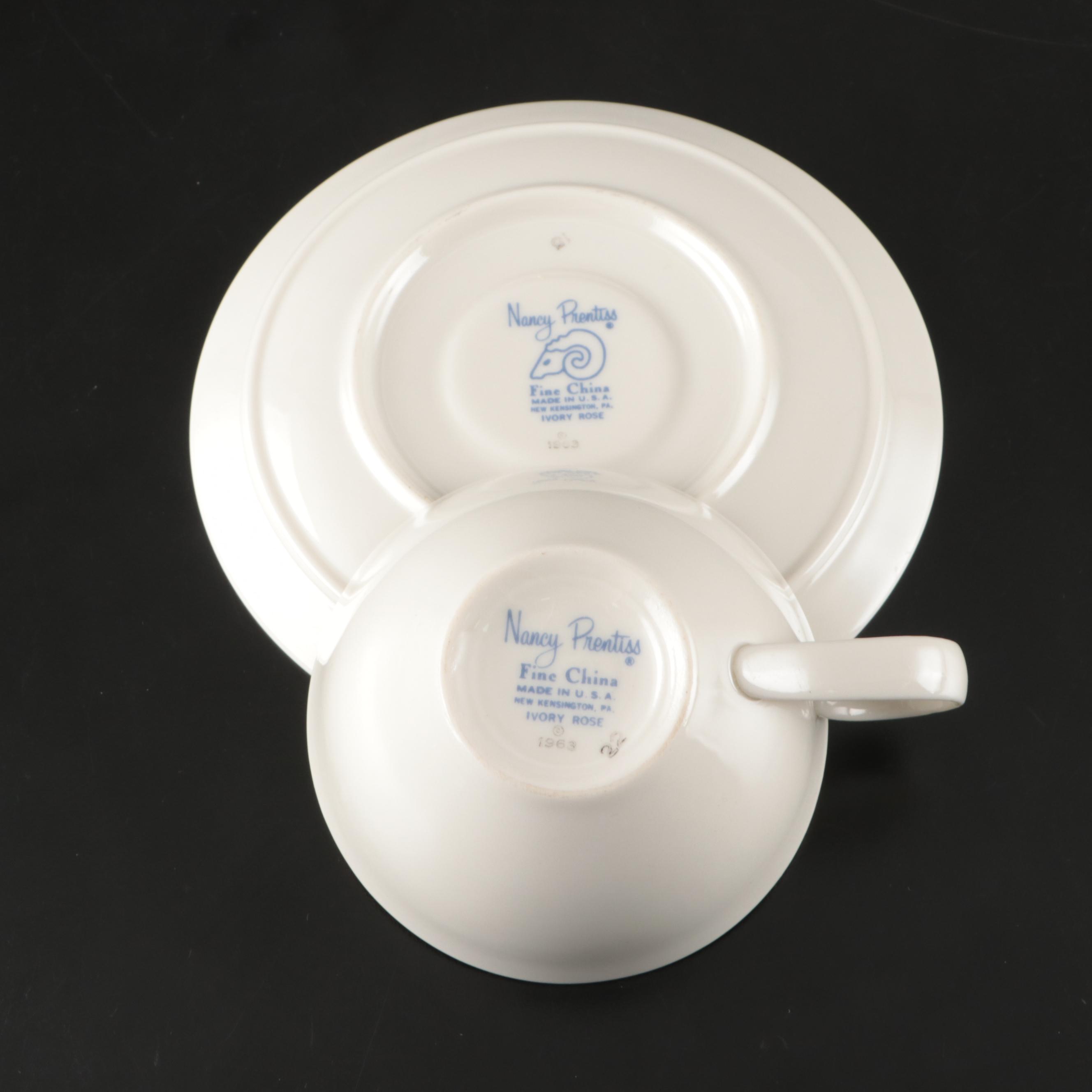 Nancy Prentiss "Ivory Rose" Porcelain Dinnerware and Serving Pieces