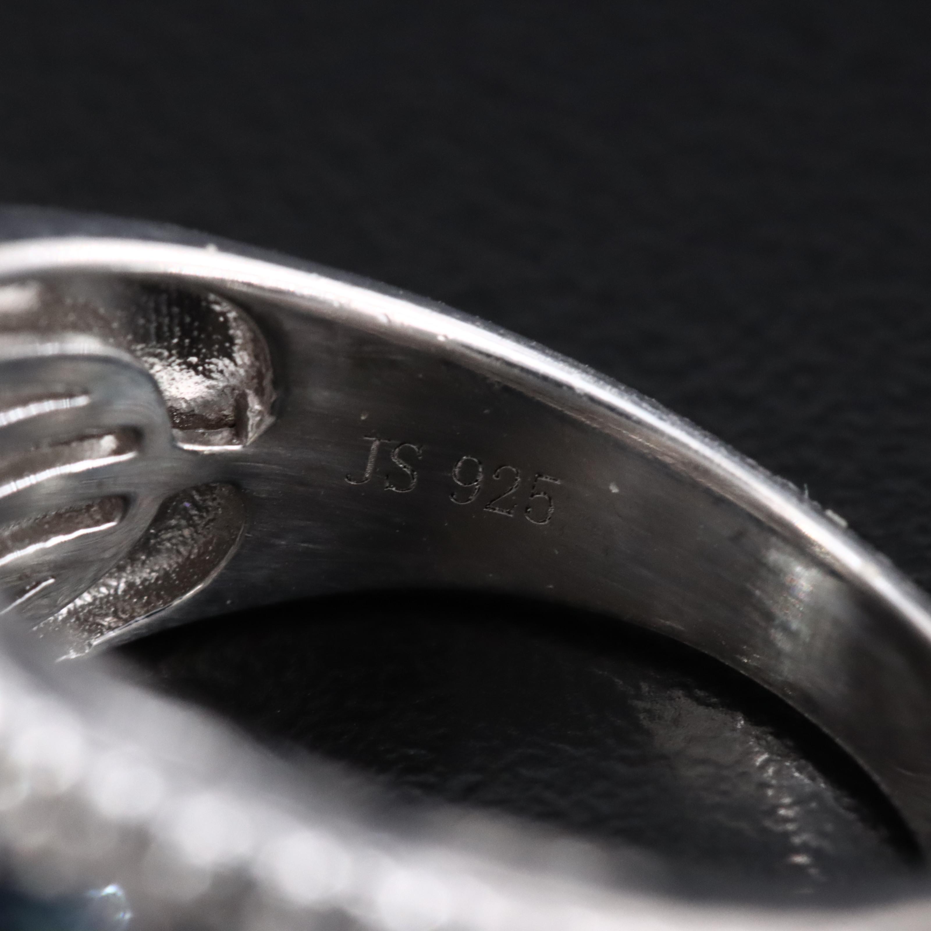 Sterling Lab Grown Fancy Blue Diamond Ring