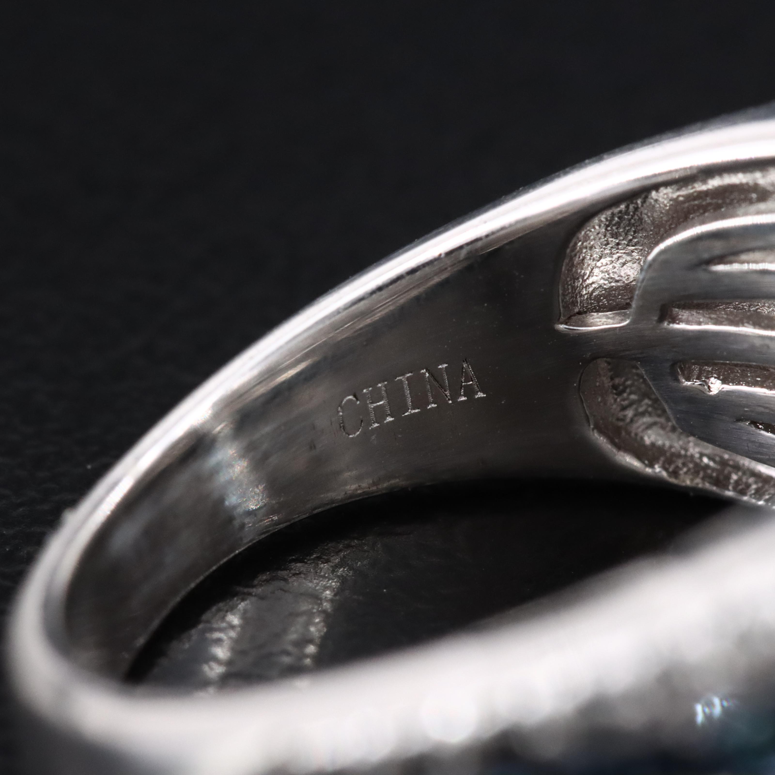 Sterling Lab Grown Fancy Blue Diamond Ring