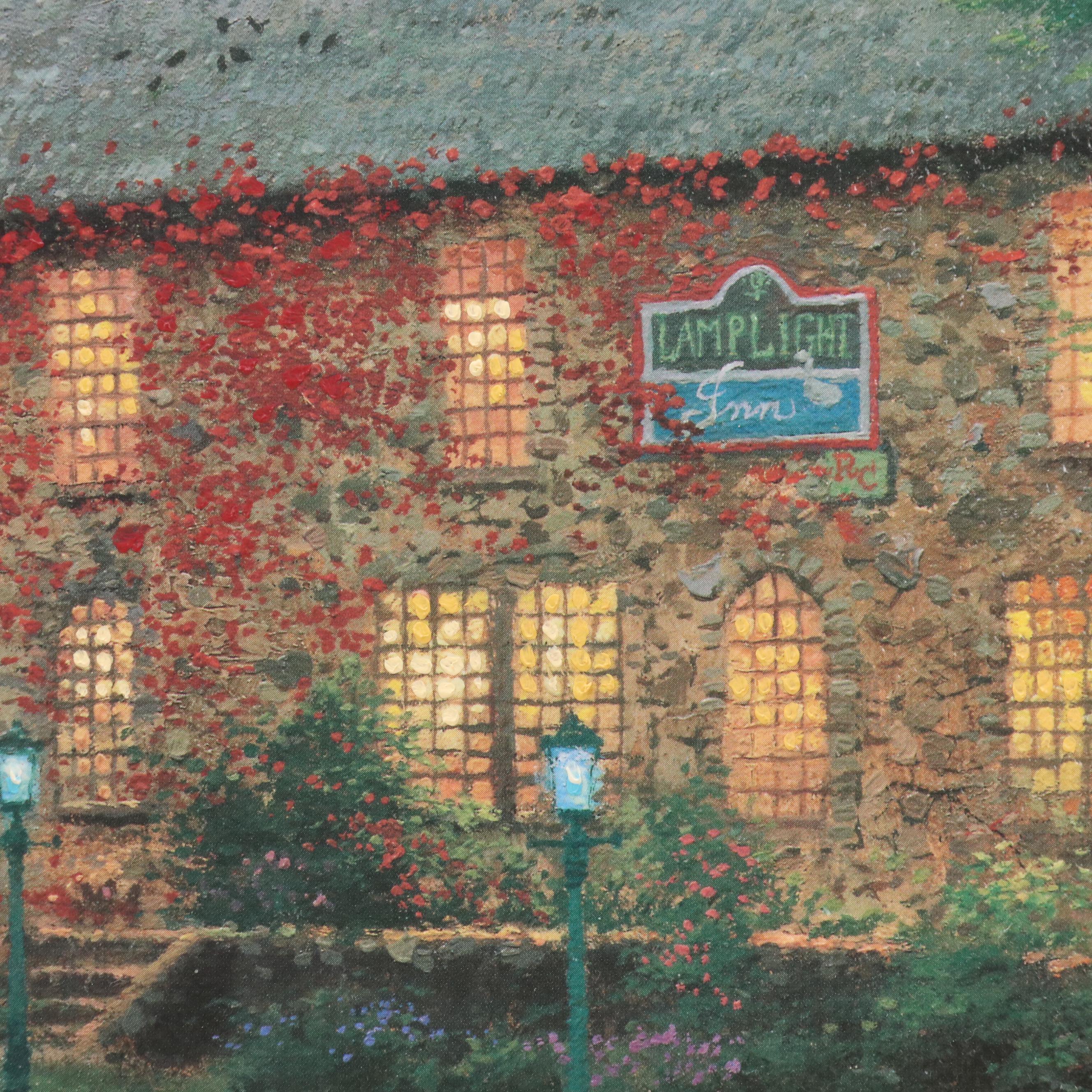 Thomas Kinkade Hand-Embellished Offset Lithograph "Lamplight Inn"