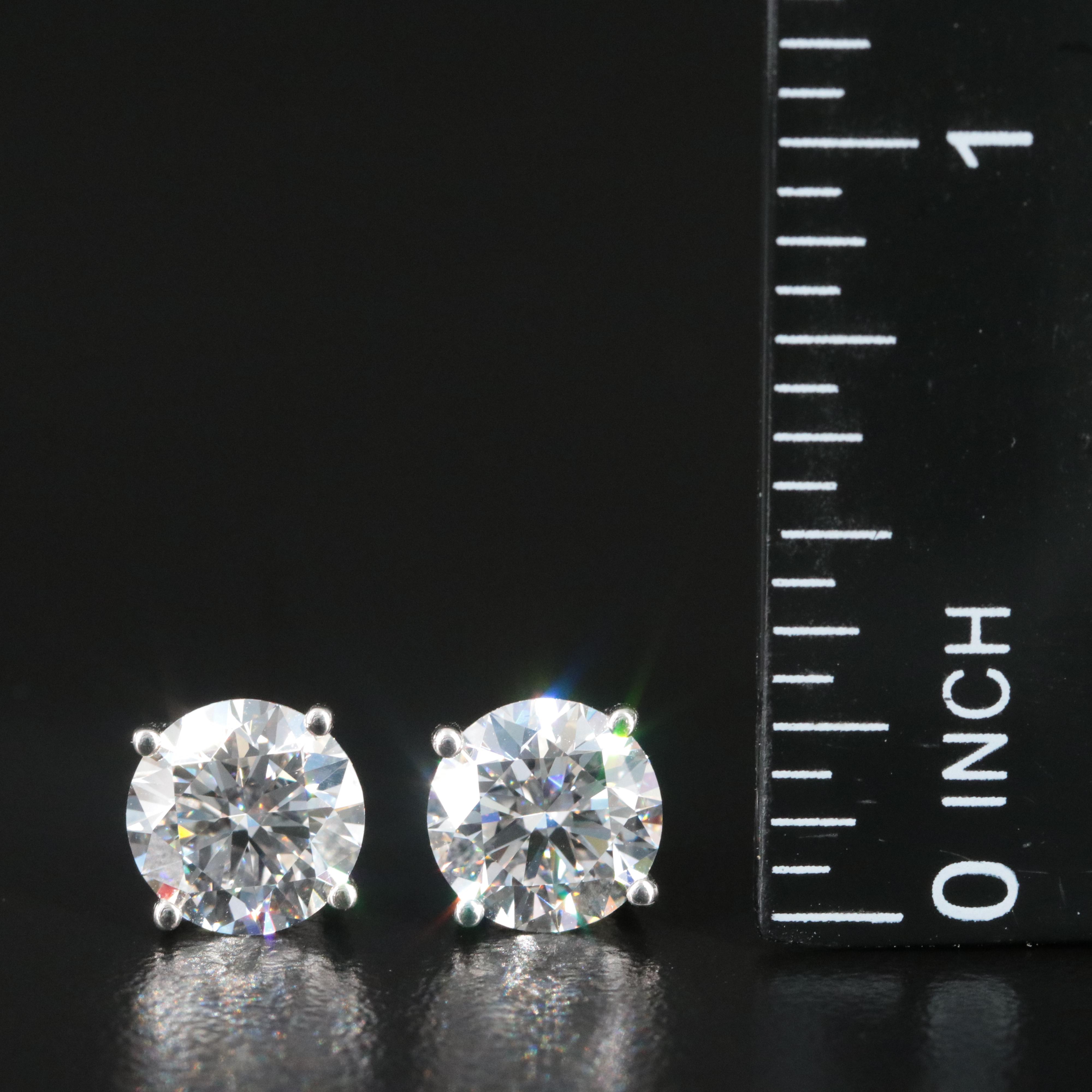 Platinum 3.46 CTW Lab Grown Diamond Stud Earrings with IGI Report