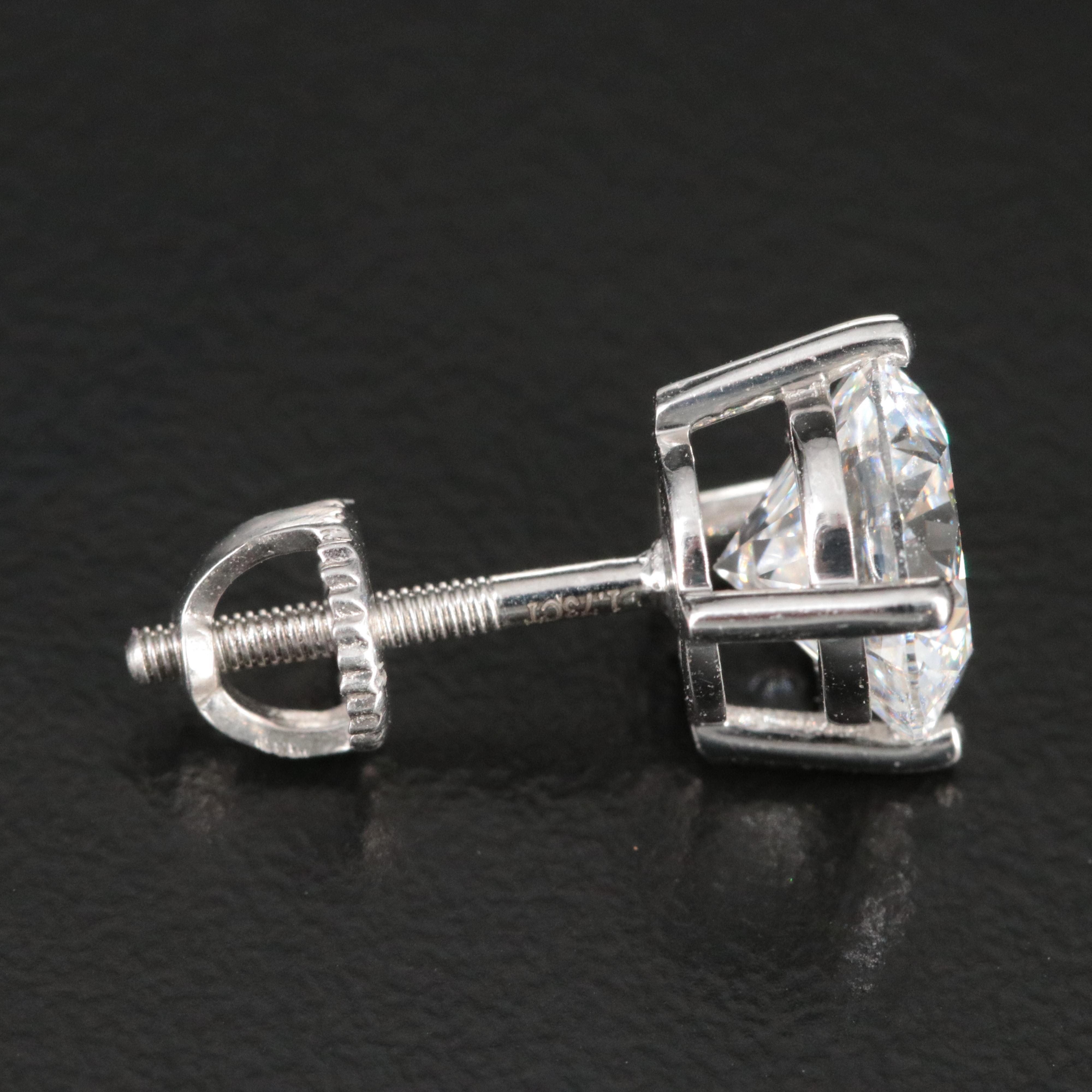 Platinum 3.46 CTW Lab Grown Diamond Stud Earrings with IGI Report