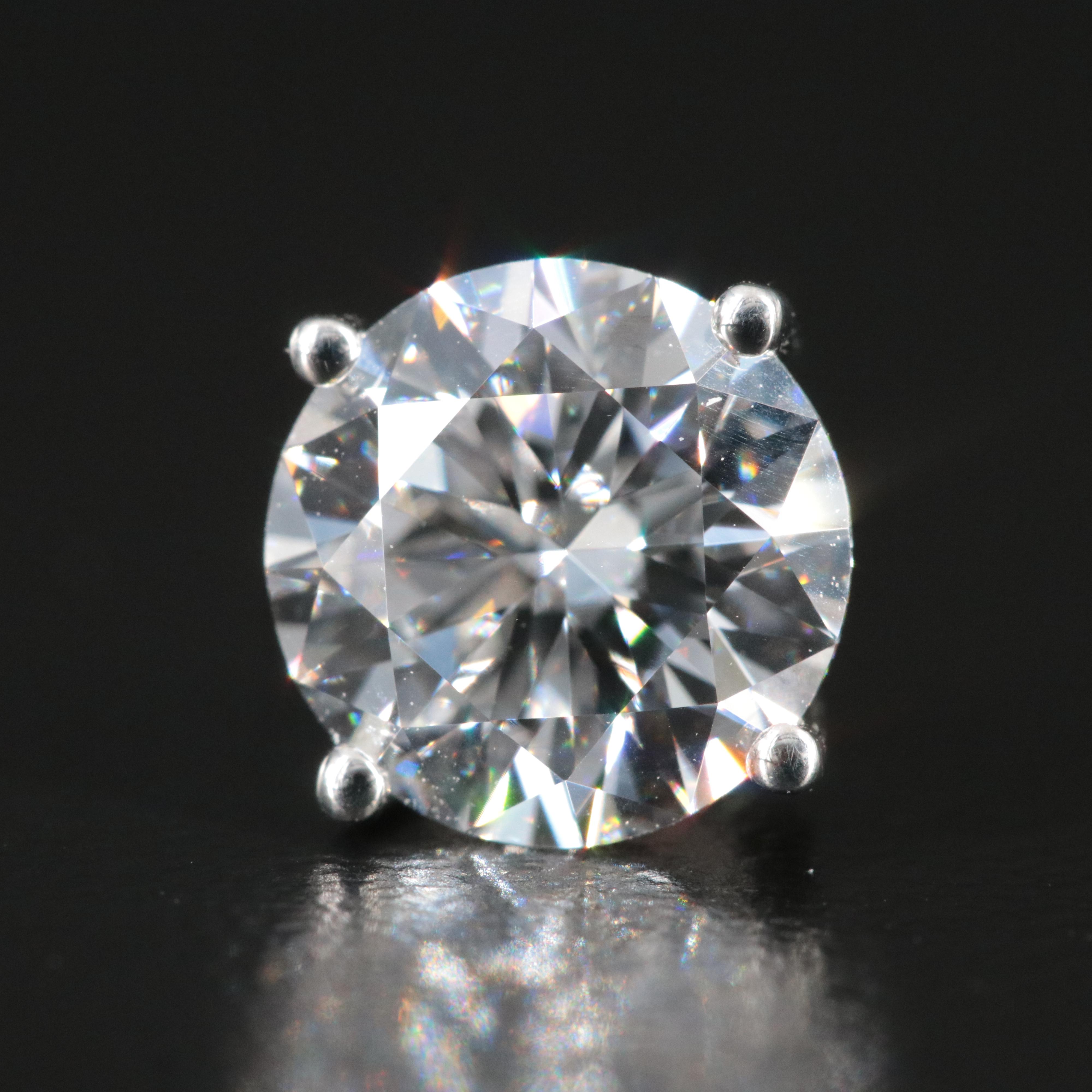 Platinum 3.46 CTW Lab Grown Diamond Stud Earrings with IGI Report