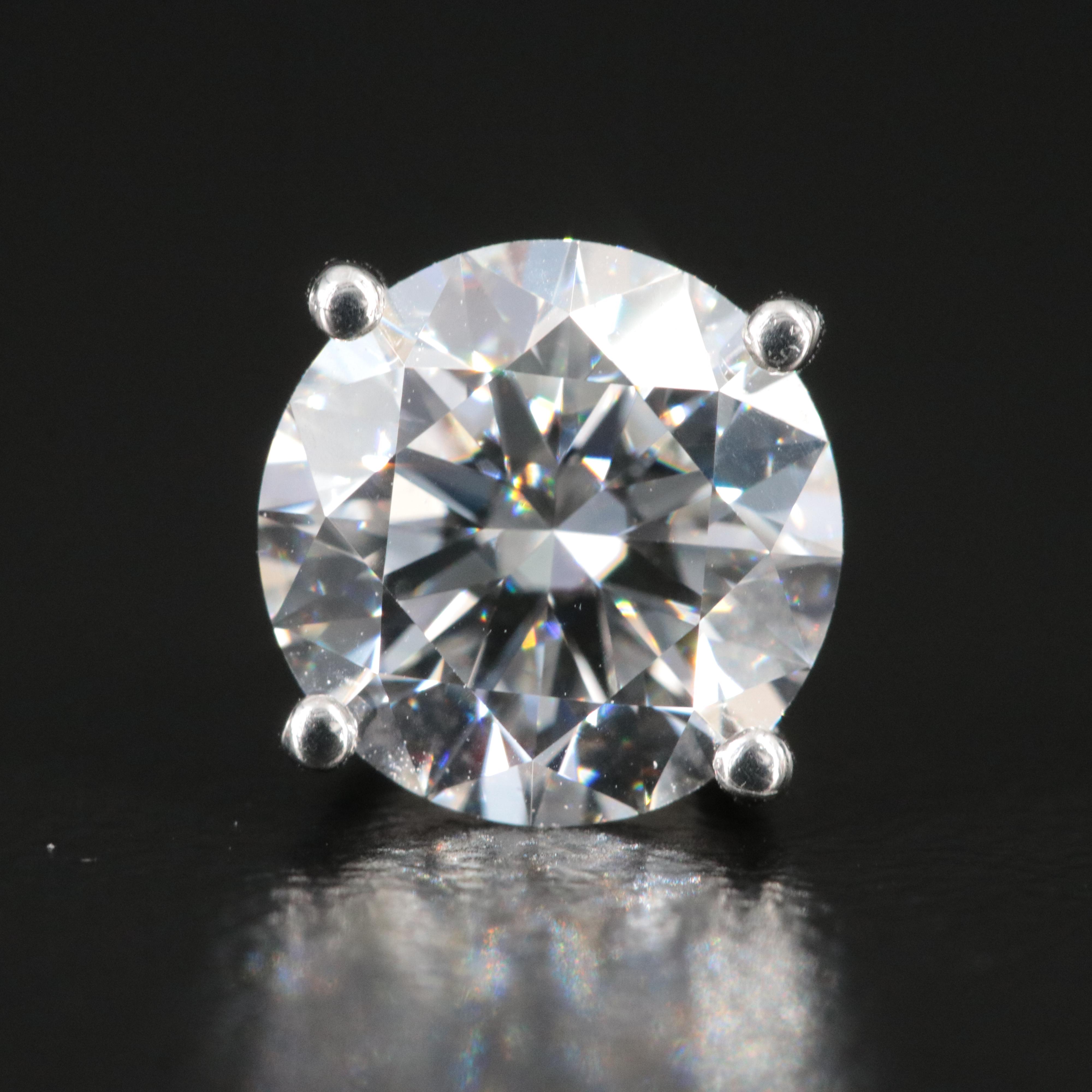 Platinum 3.46 CTW Lab Grown Diamond Stud Earrings with IGI Report