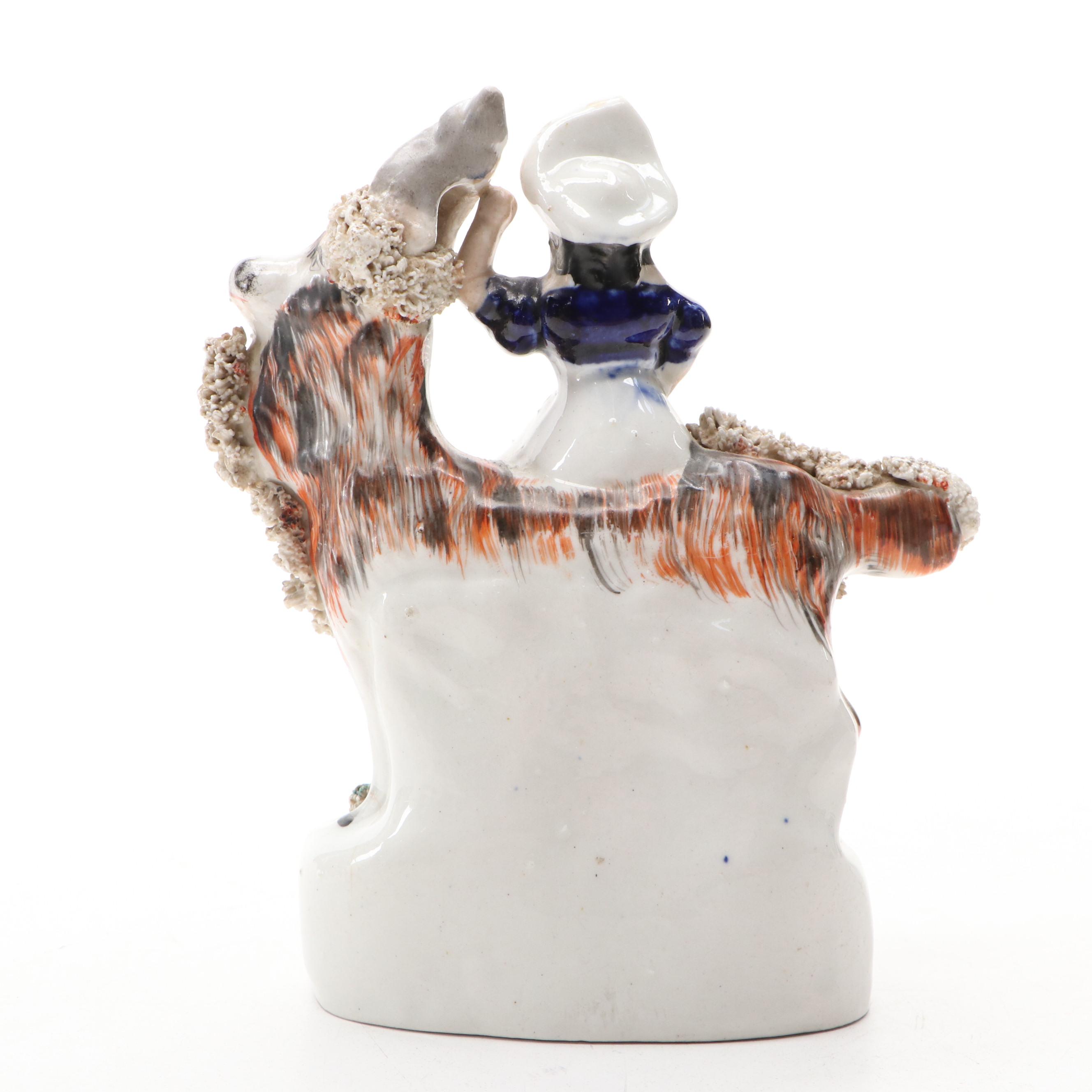 Staffordshire Children Riding Goats Figurines, 19th Century