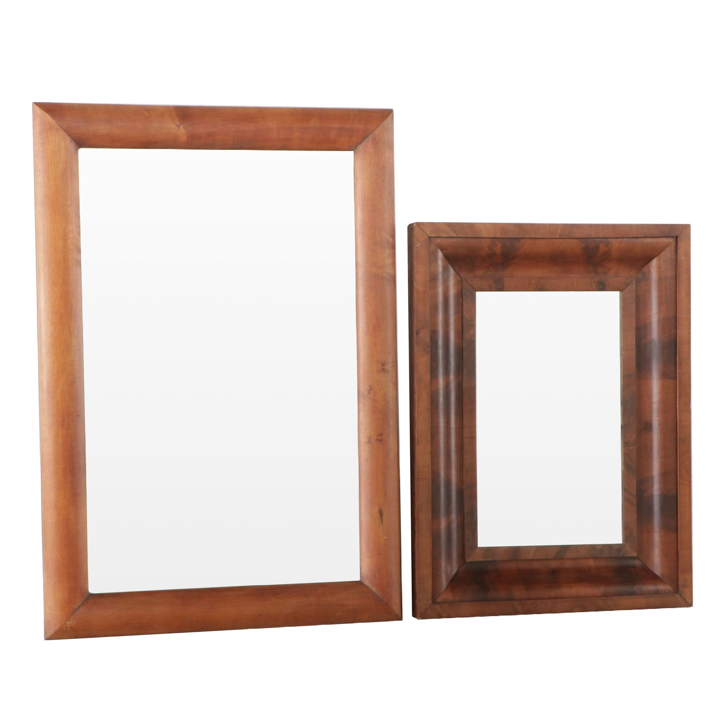 American Victorian Walnut and Other Wooden Frame Wall Mirrors