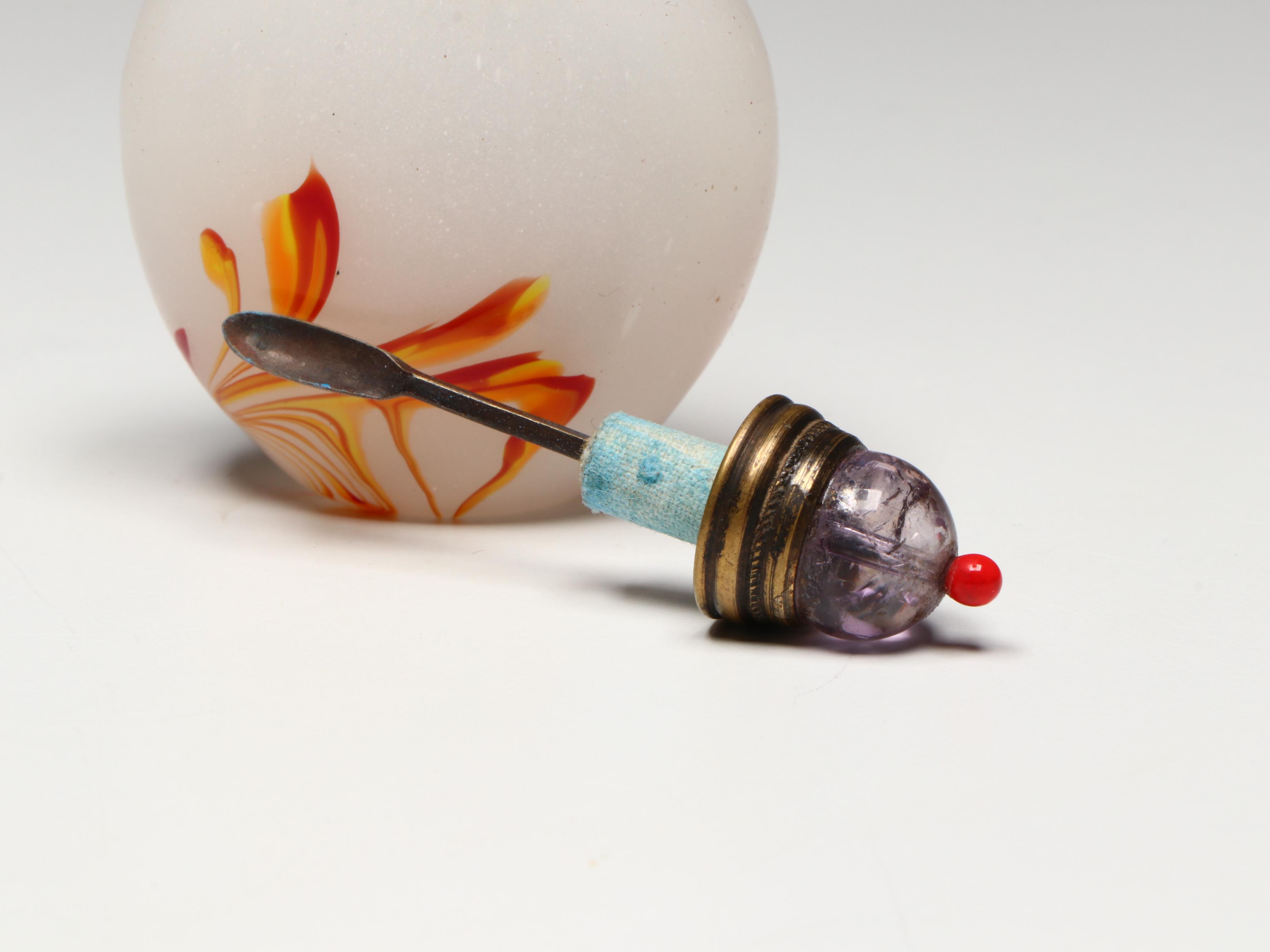 Chinese Cut Glass and Peking Glass Snuff Bottles with Glass and Stone Stoppers