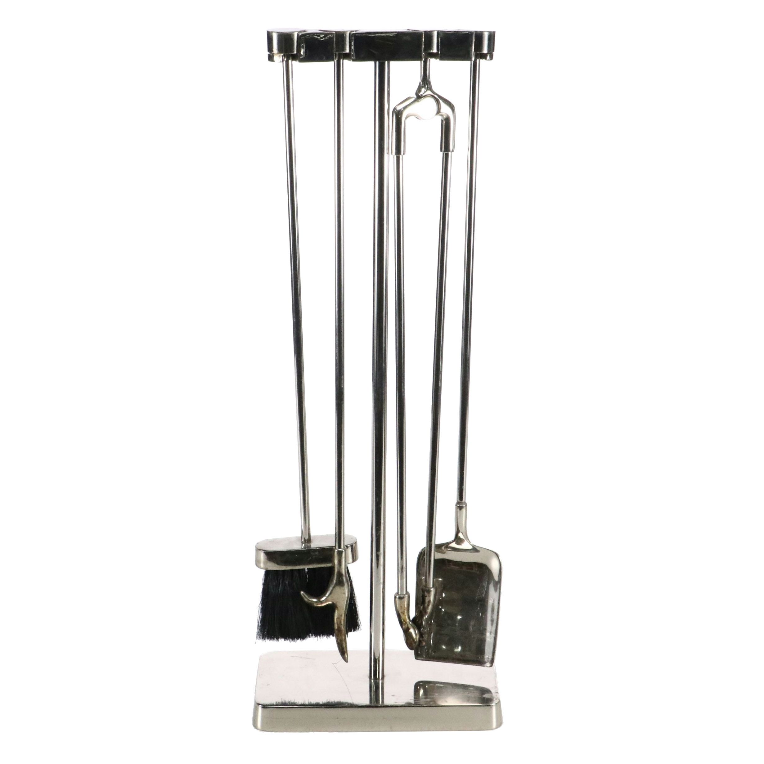 Nancy Ruben for Virginia Metalcrafters Chrome Finished Fireplace Tool Set