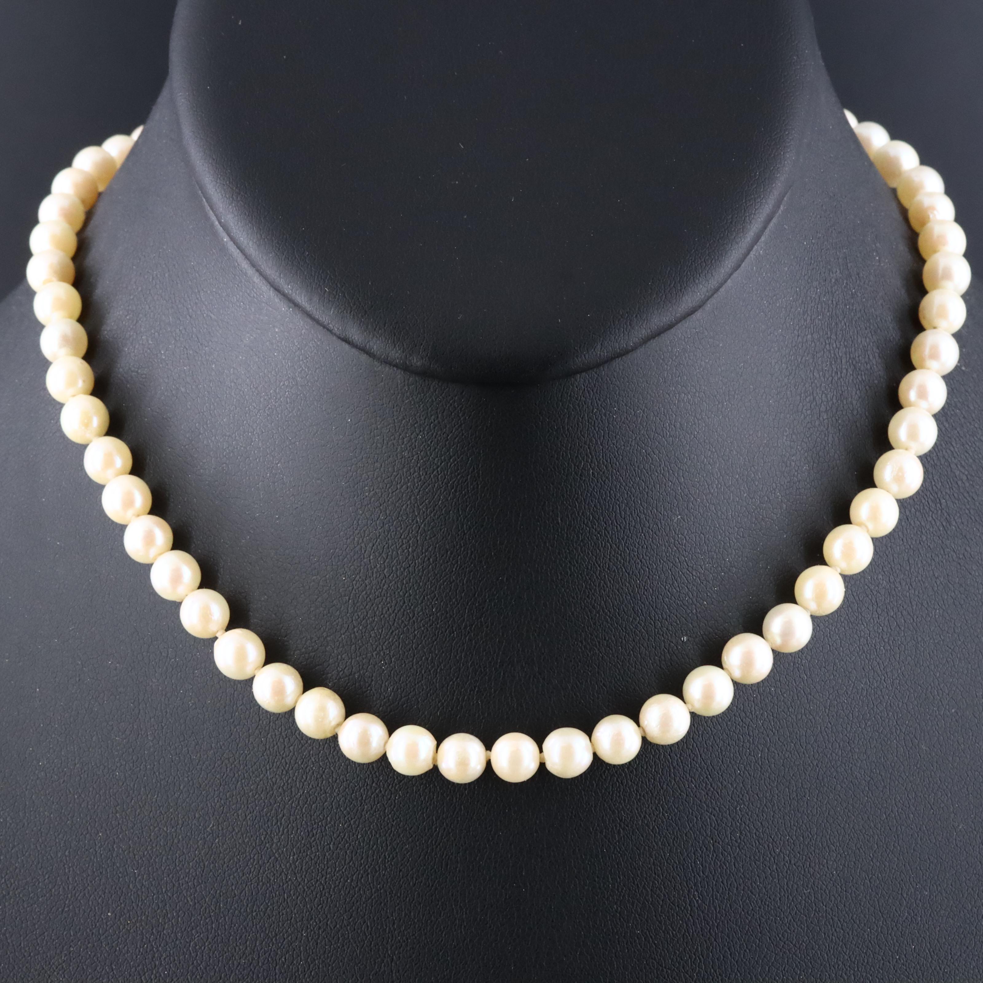 Pearl Necklace with Sterling Clasp