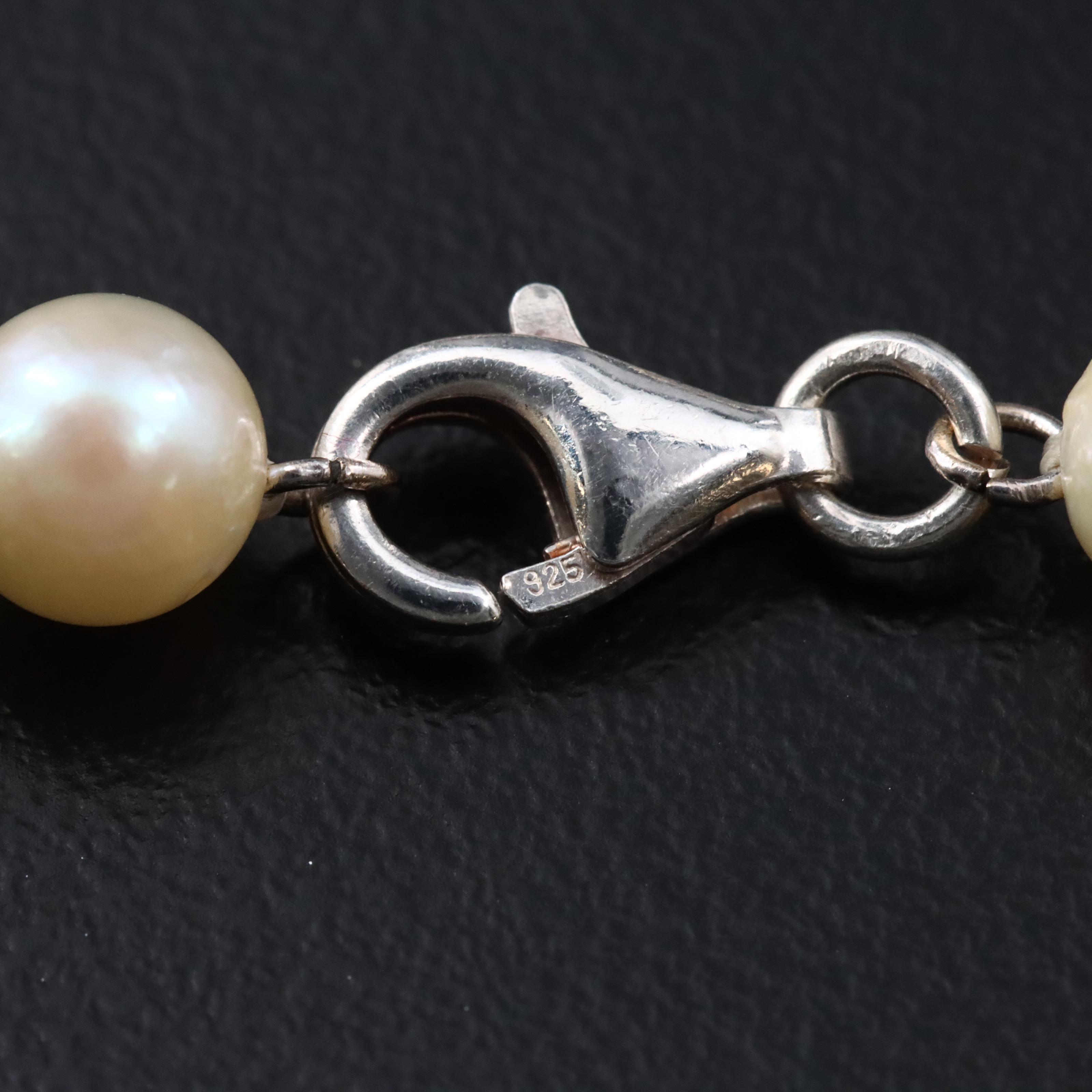 Pearl Necklace with Sterling Clasp