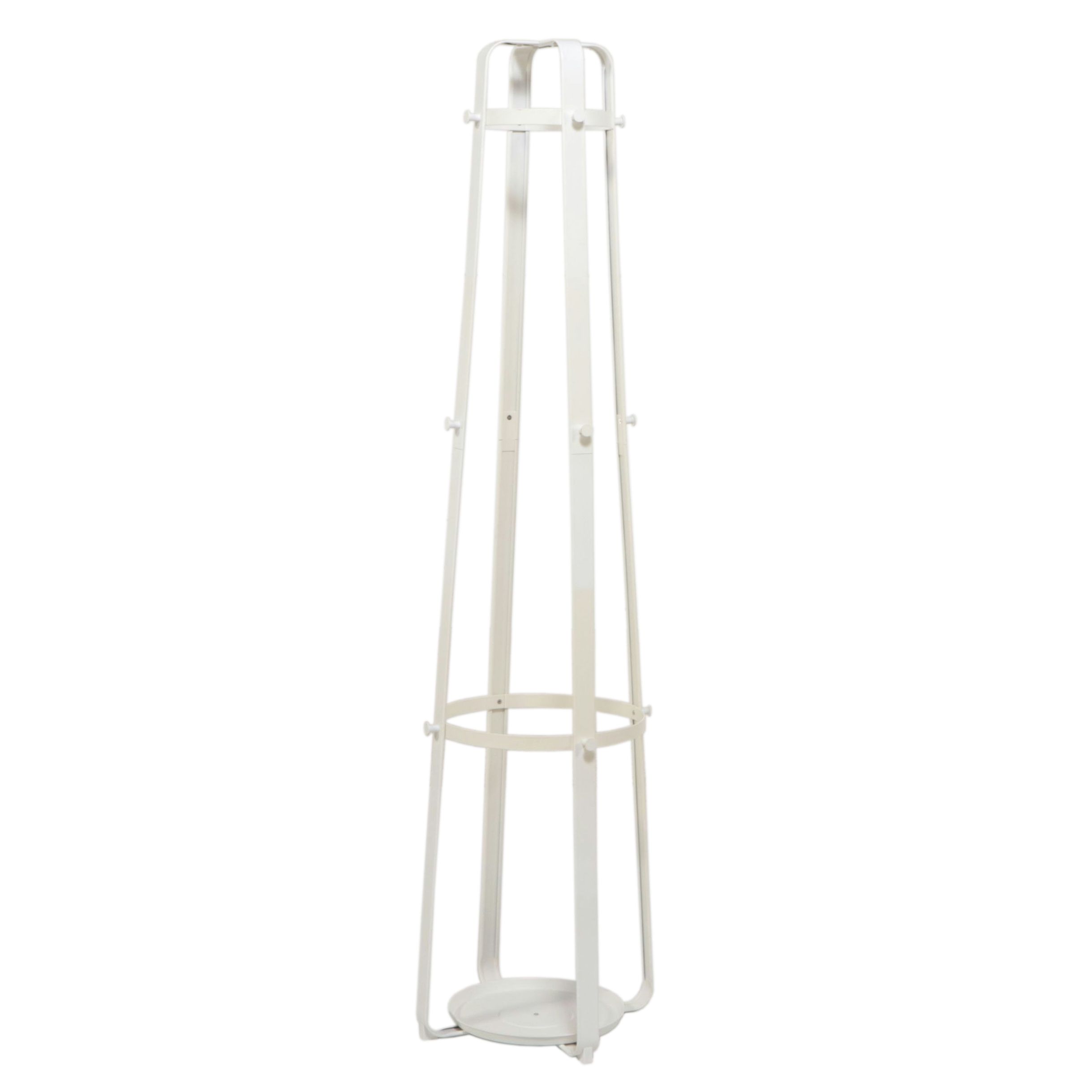 Modern White Powder-Coated Metal Coat Rack