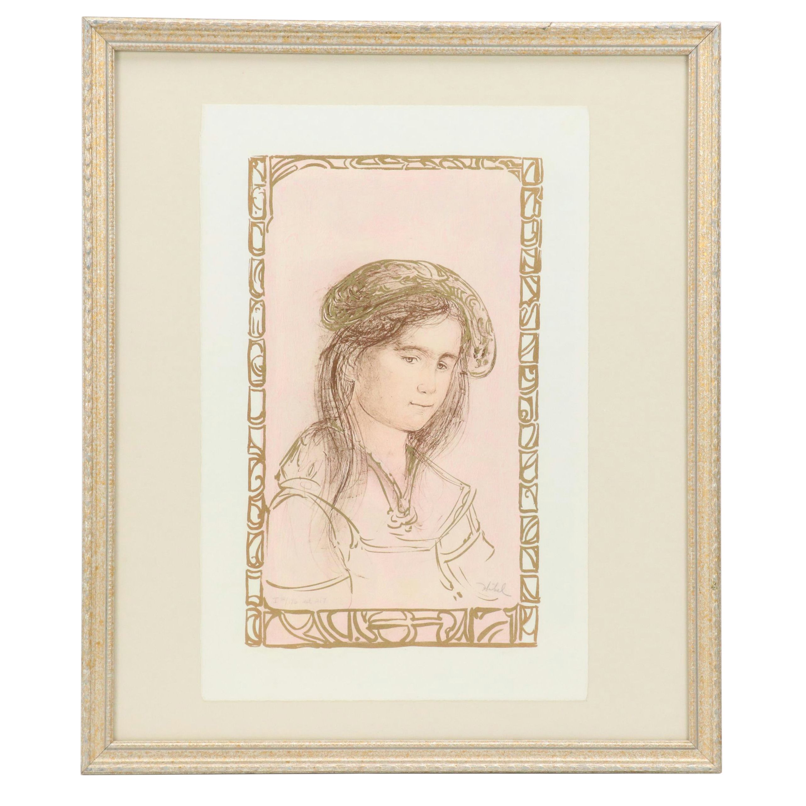 Edna Hibel Lithograph Portrait "Rita"