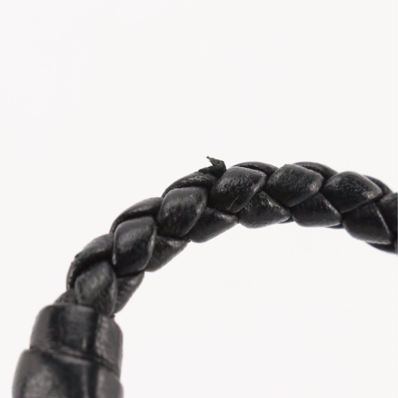 Bottega Veneta Knot Bracelet in Braided Leather with Sterling Charm