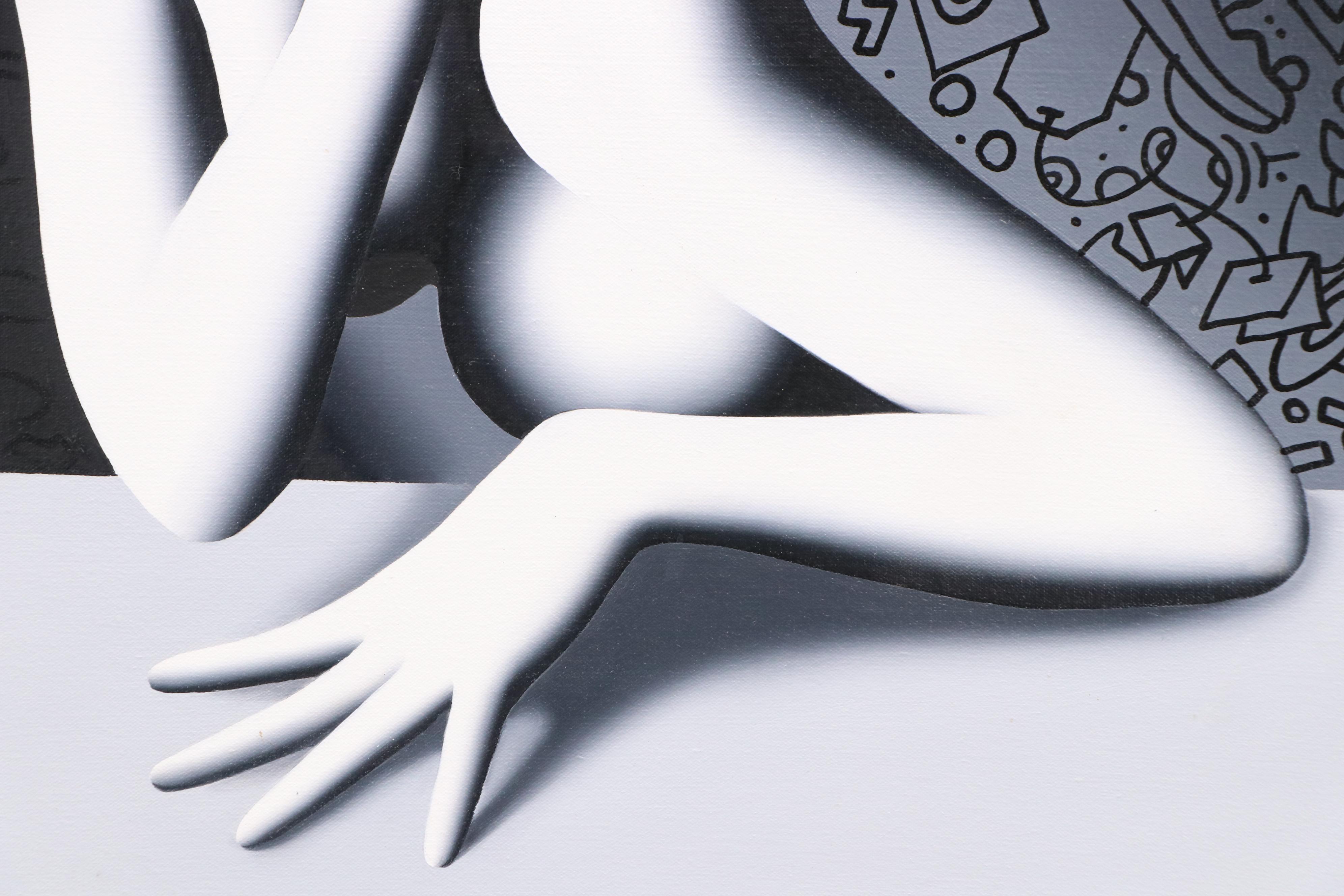 Mark Kostabi Oil Painting "Musing," 1999