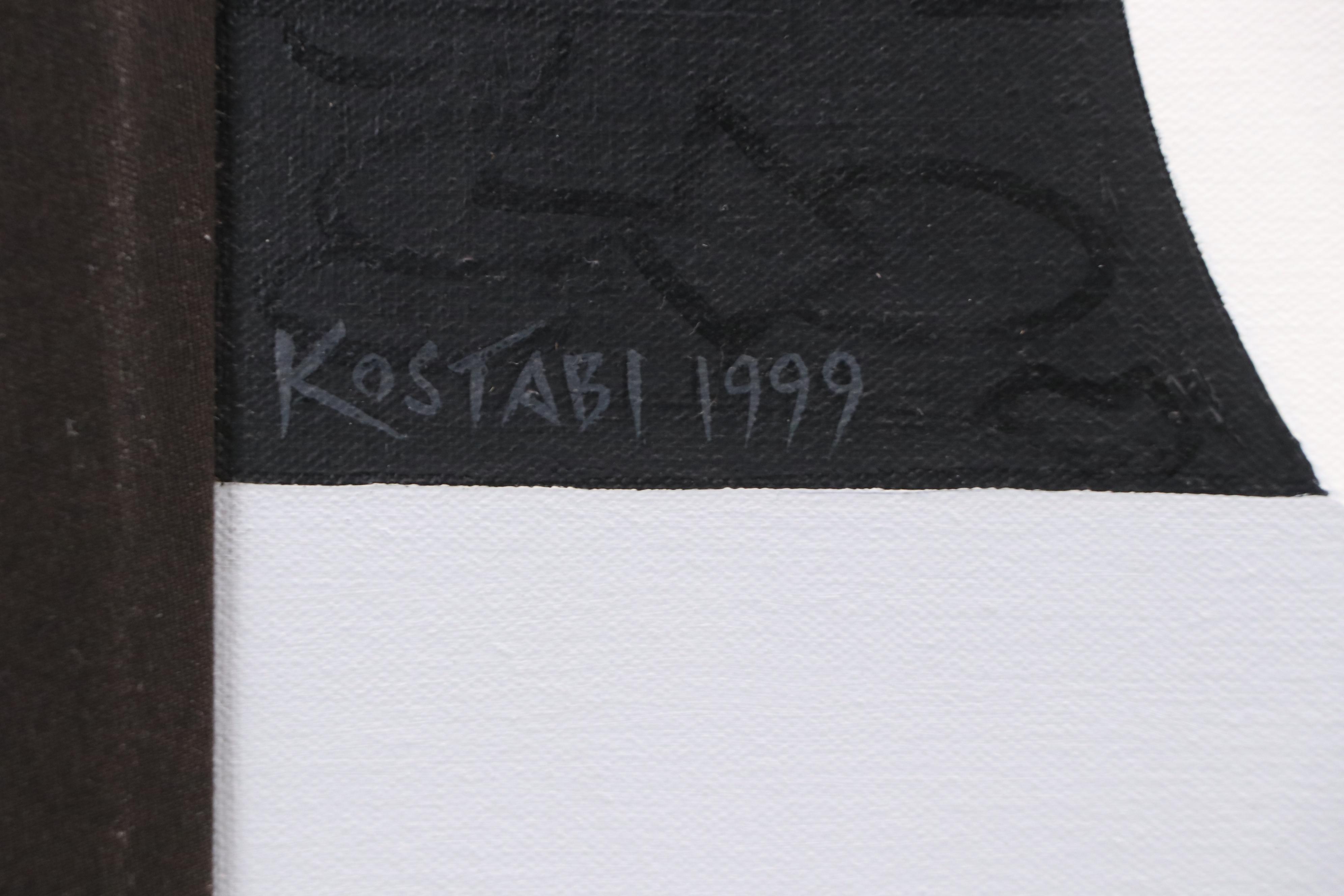 Mark Kostabi Oil Painting "Musing," 1999