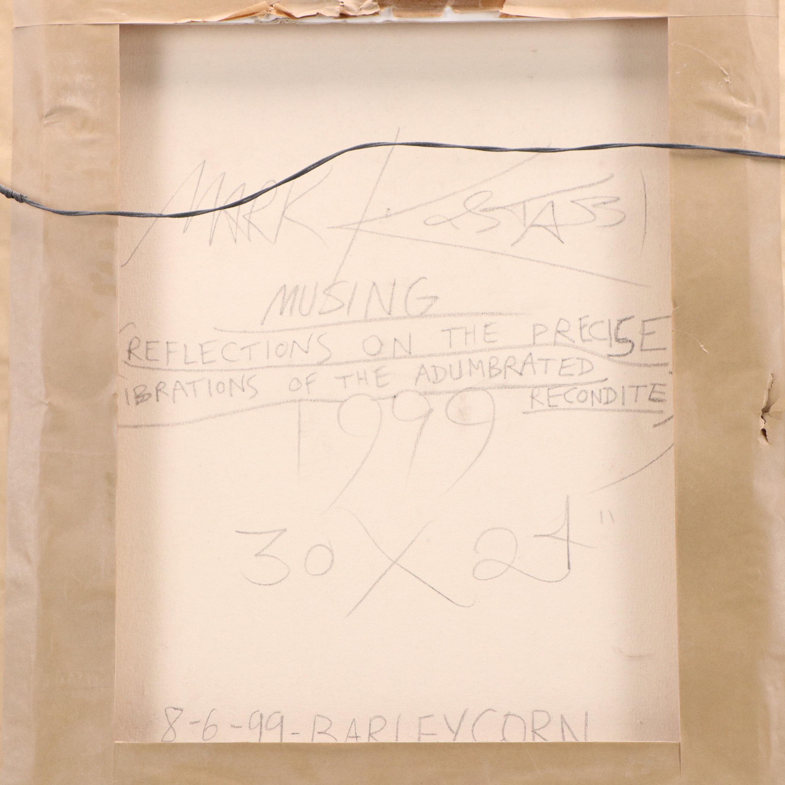 Mark Kostabi Oil Painting "Musing," 1999