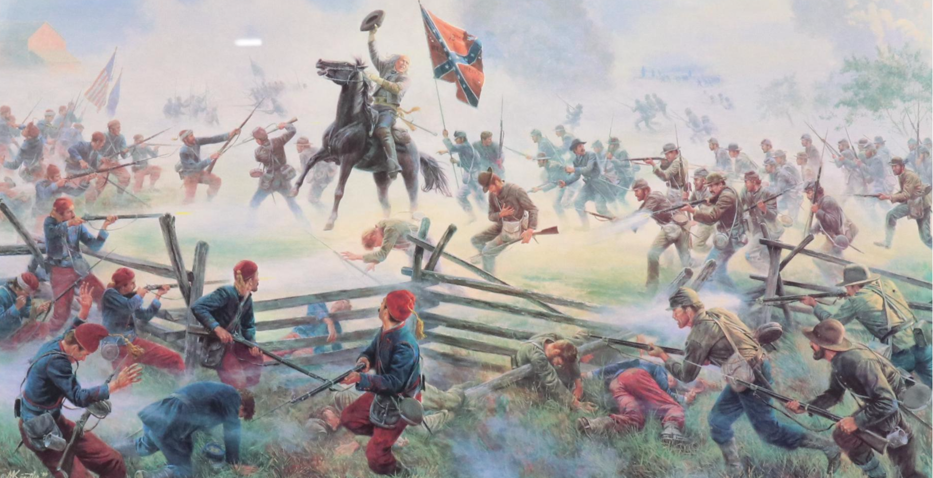 Mort Künstler Offset Lithograph "The Grandest Charge Ever Seen"