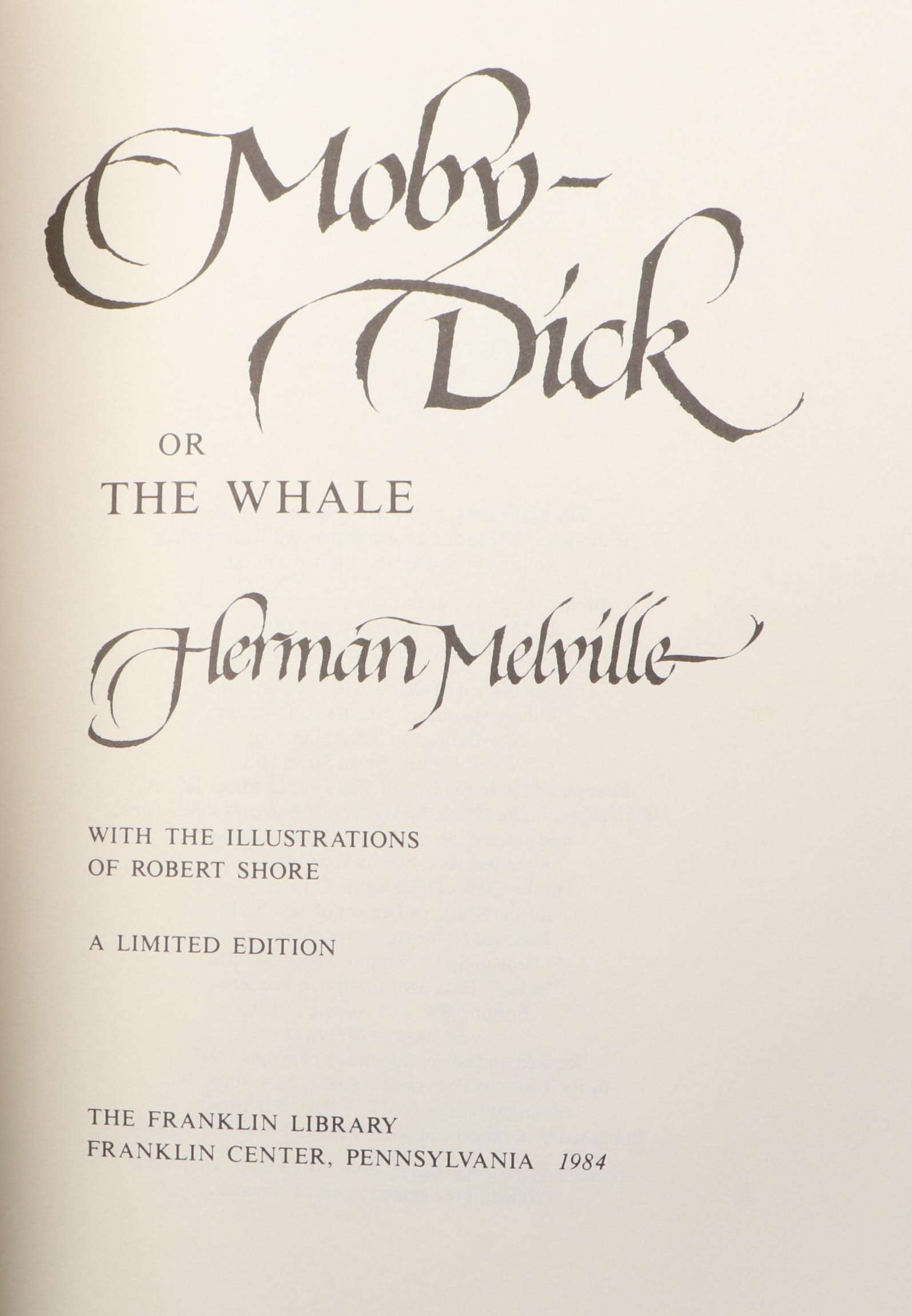 Franklin Library "Moby-Dick" and More by Herman Melville and Edgar Allan Poe