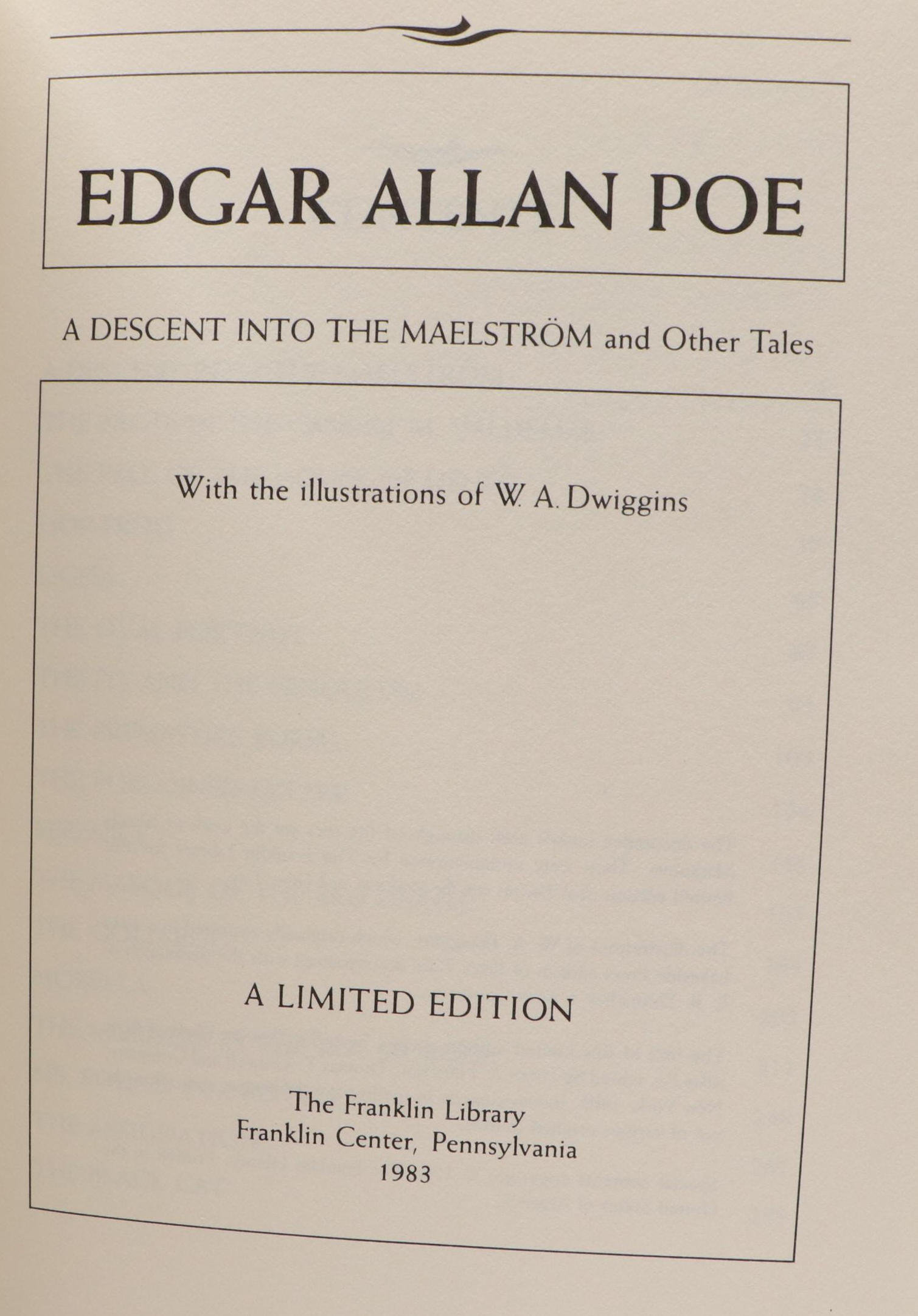 Franklin Library "Moby-Dick" and More by Herman Melville and Edgar Allan Poe