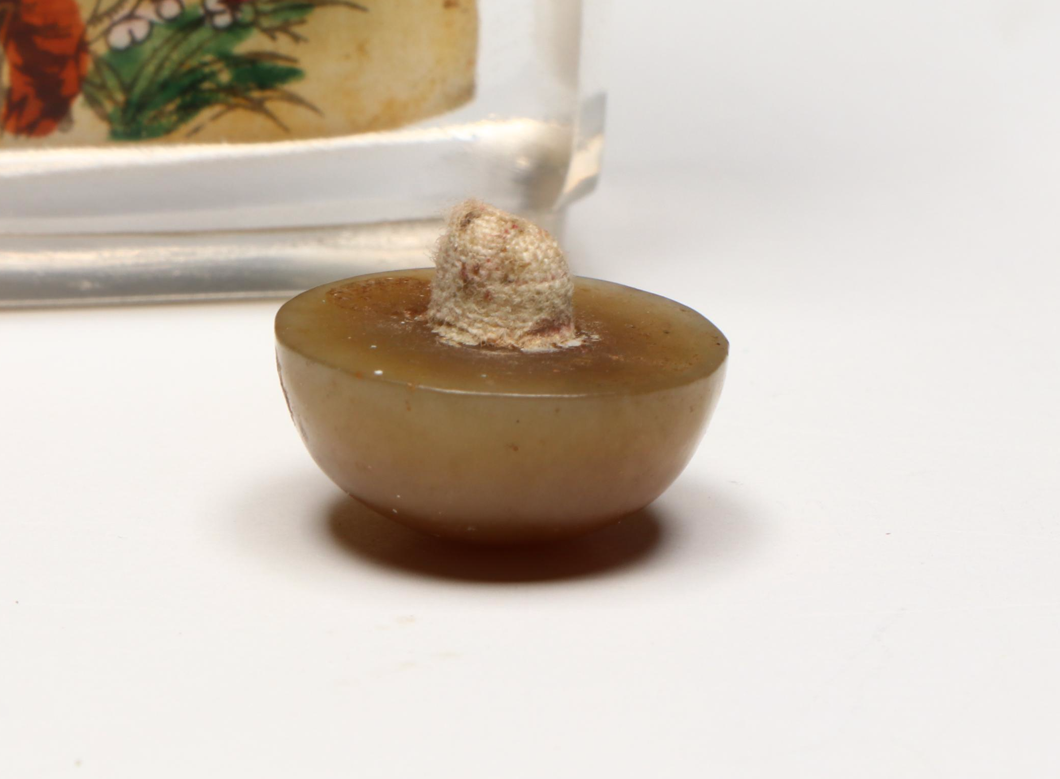 Chinese Reverse Painted Glass Dog, Floral and Horse Snuff Bottles