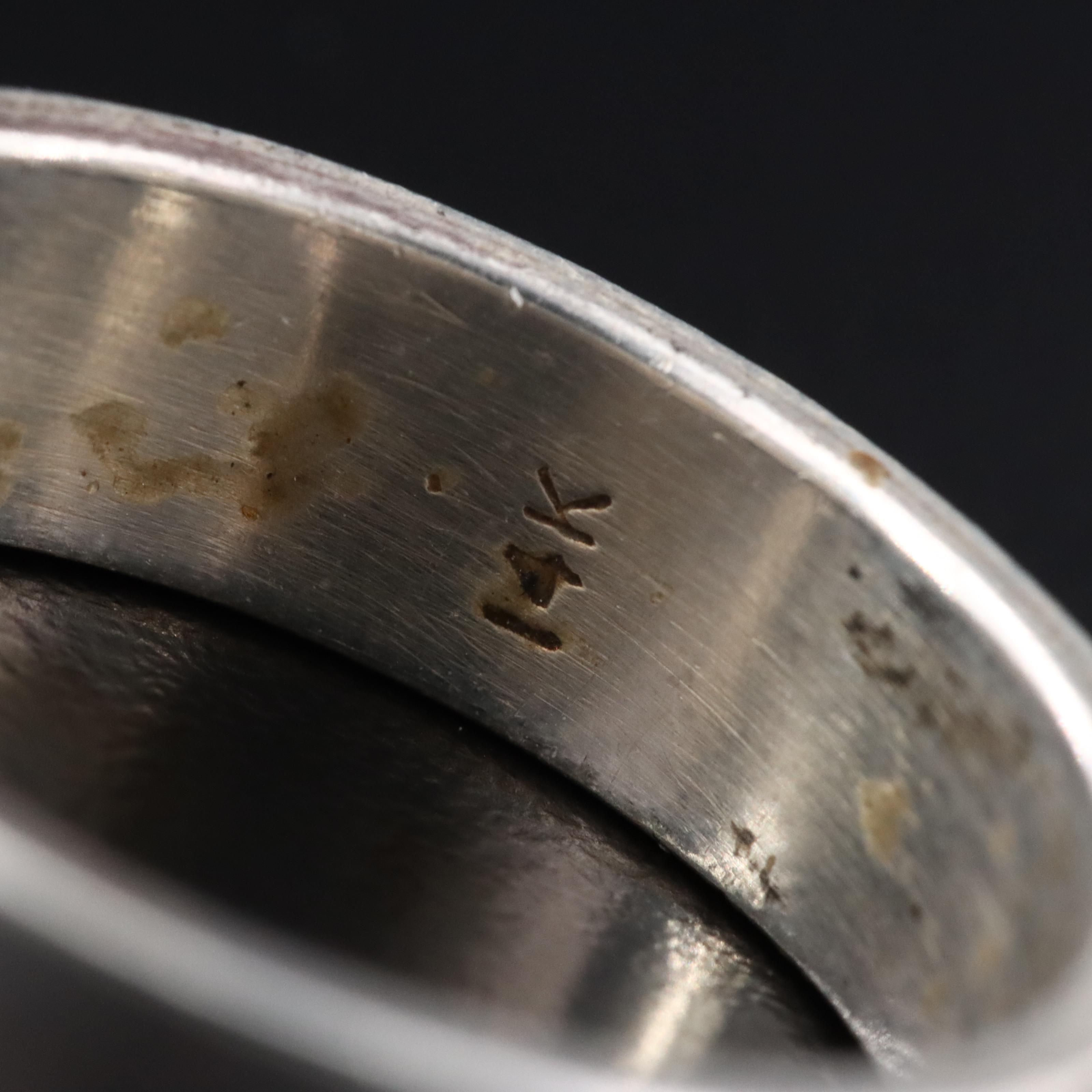 Scott Skeets Navajo Diné Sterling Overlay Band with 14K Accent