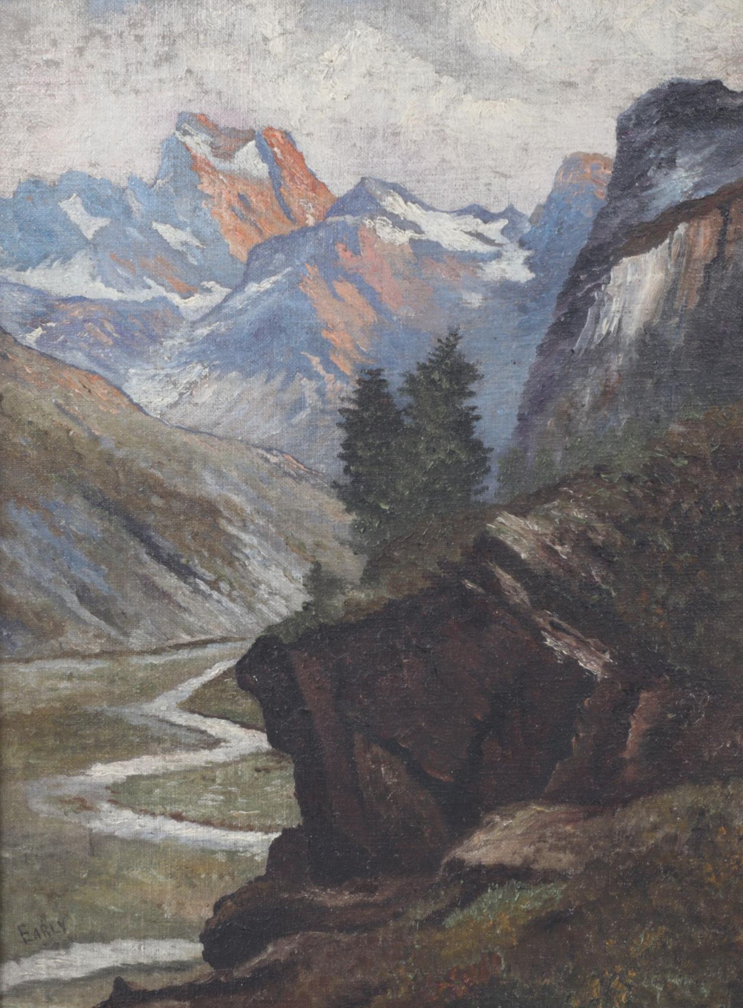 Oil Painting of Mountain Landscape