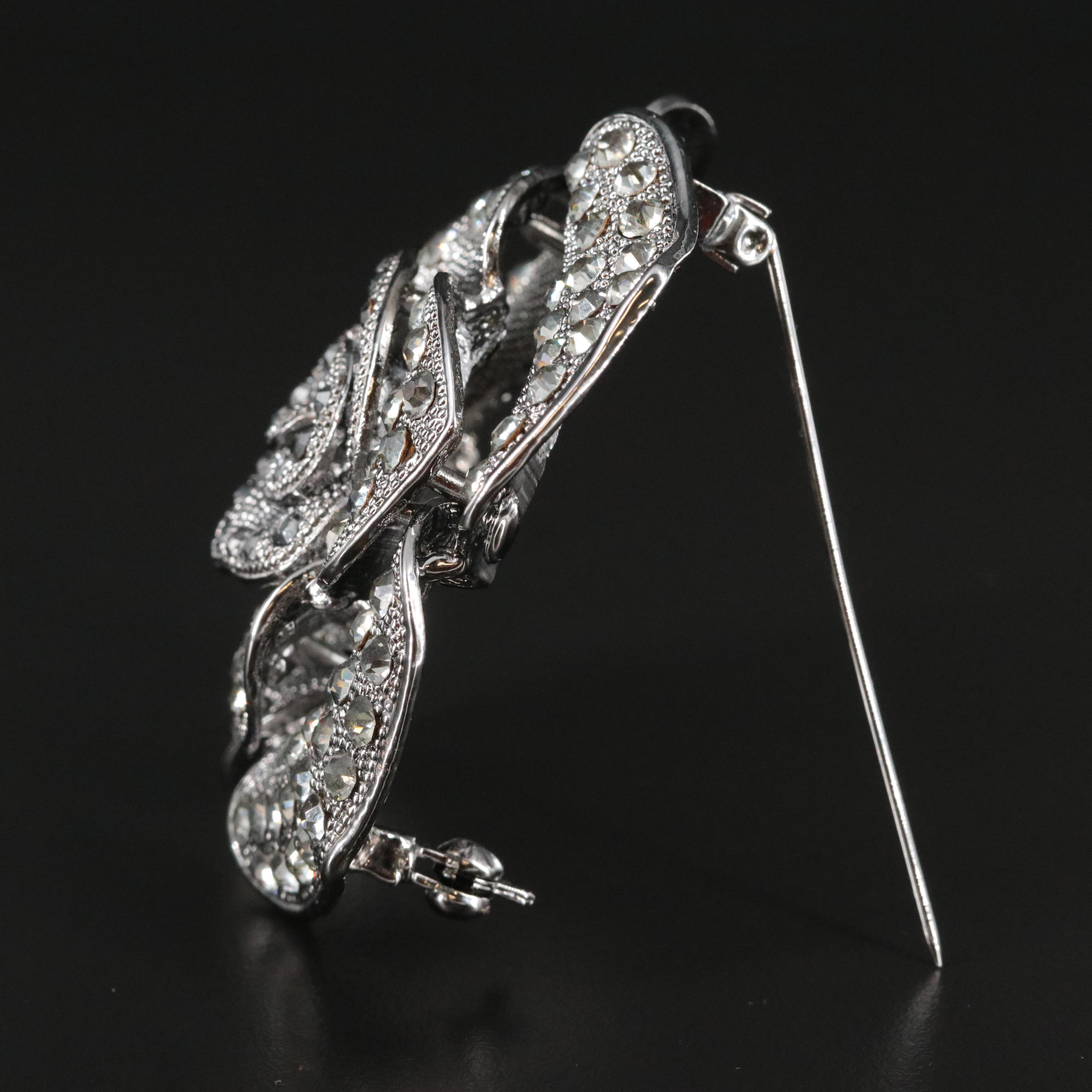 Rhinestone Rose Brooch