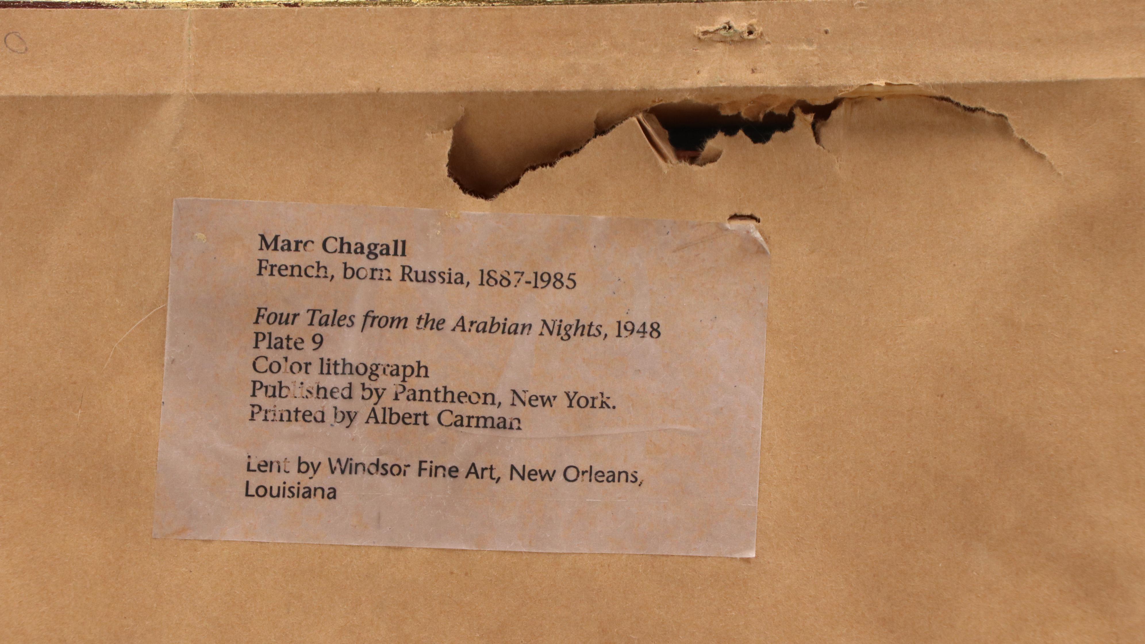 Marc Chagall Lithograph "Abdullah Discovered before Him...," 1948