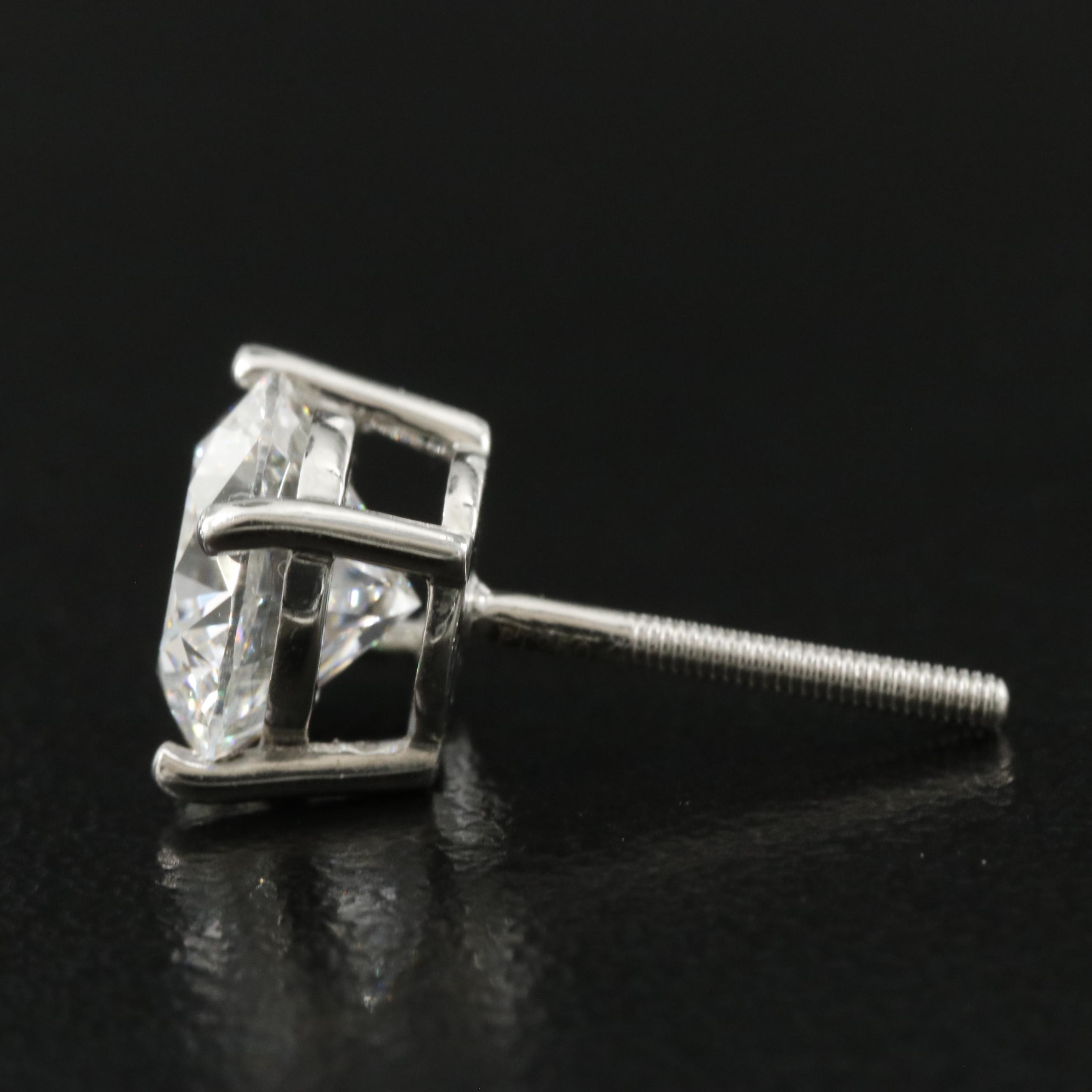 Platinum 3.51 CTW Lab Grown Diamond Stud Earrings with IGI Reports