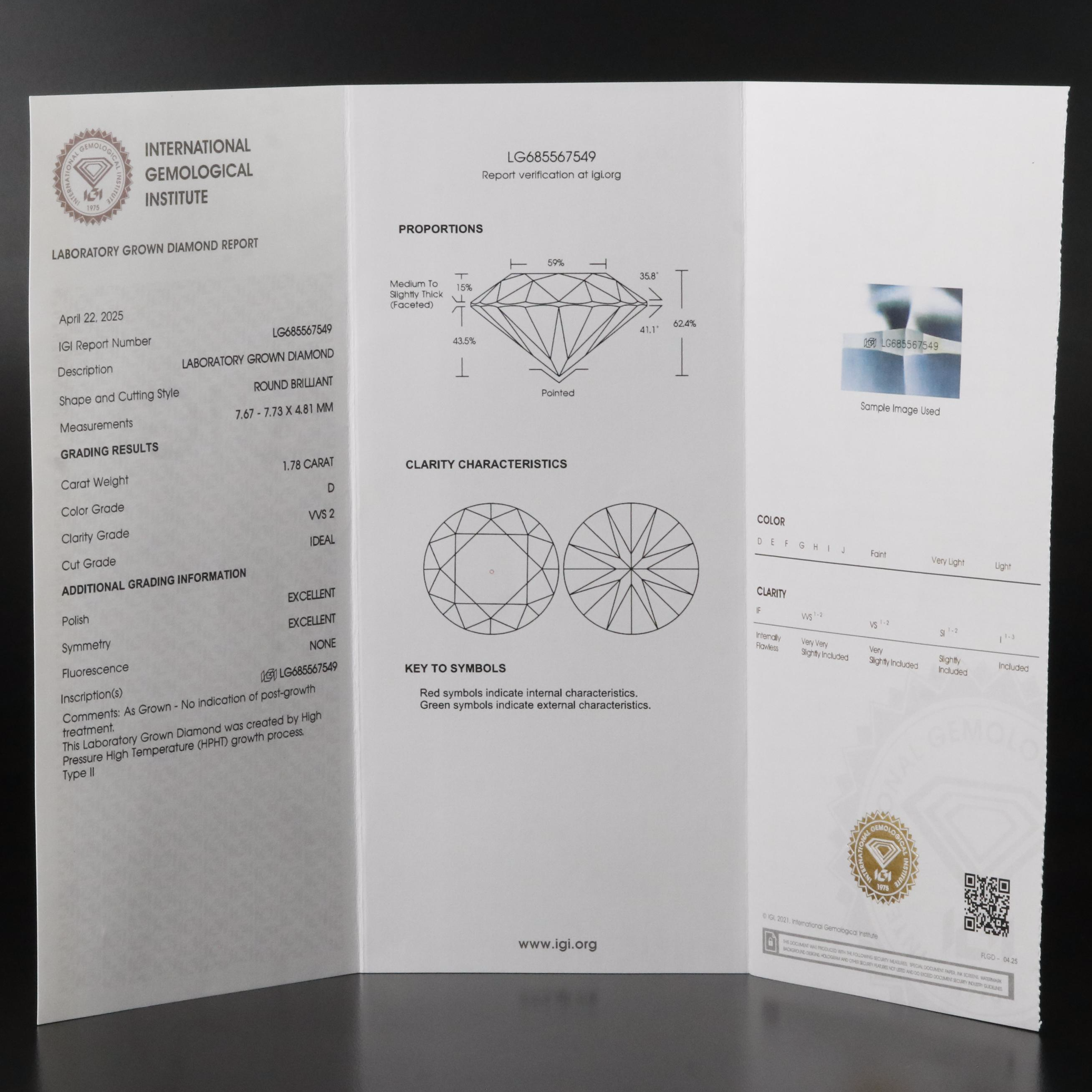 Platinum 3.51 CTW Lab Grown Diamond Stud Earrings with IGI Reports