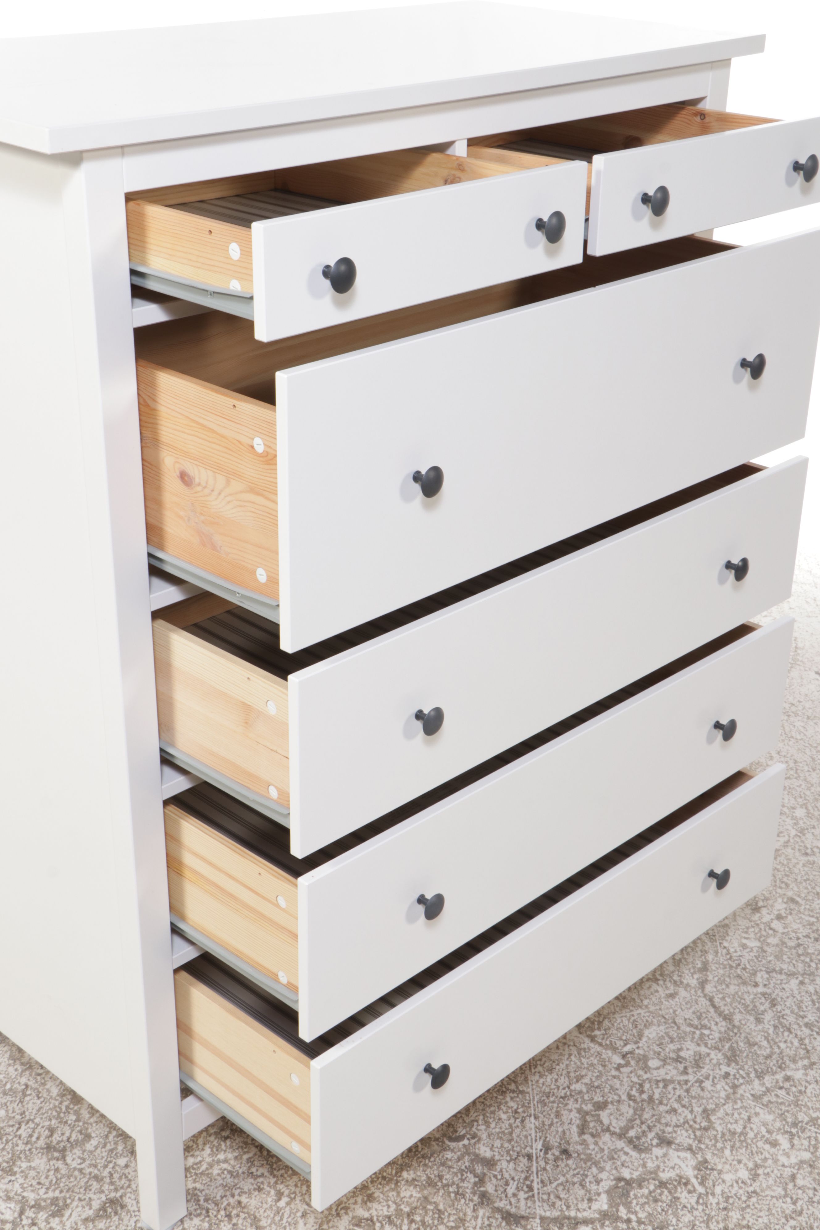 IKEA "HEMNES" Contemporary White-Painted Wood Chest of Drawers