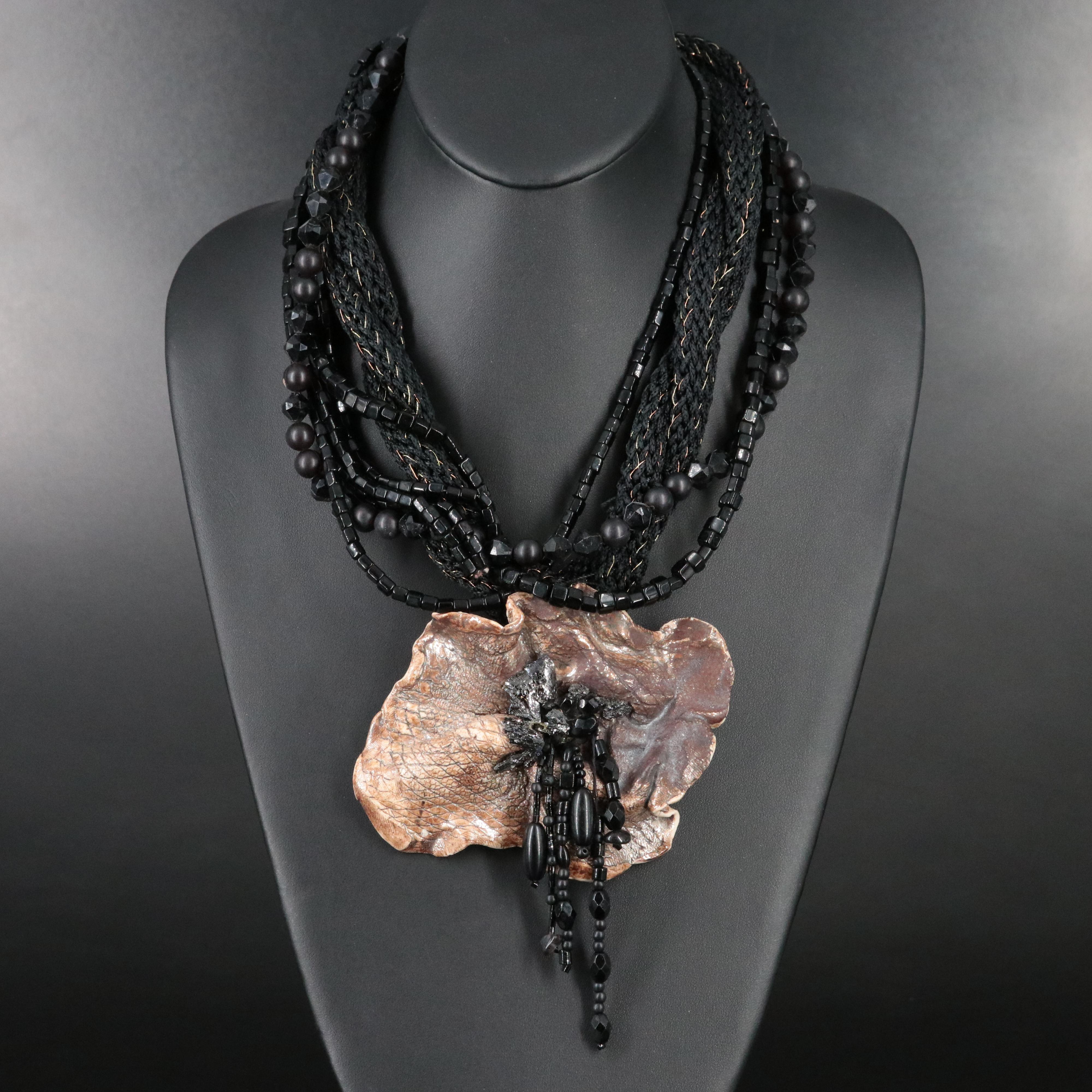 Micki Ravitz Ceramic and Glass Bead Necklace