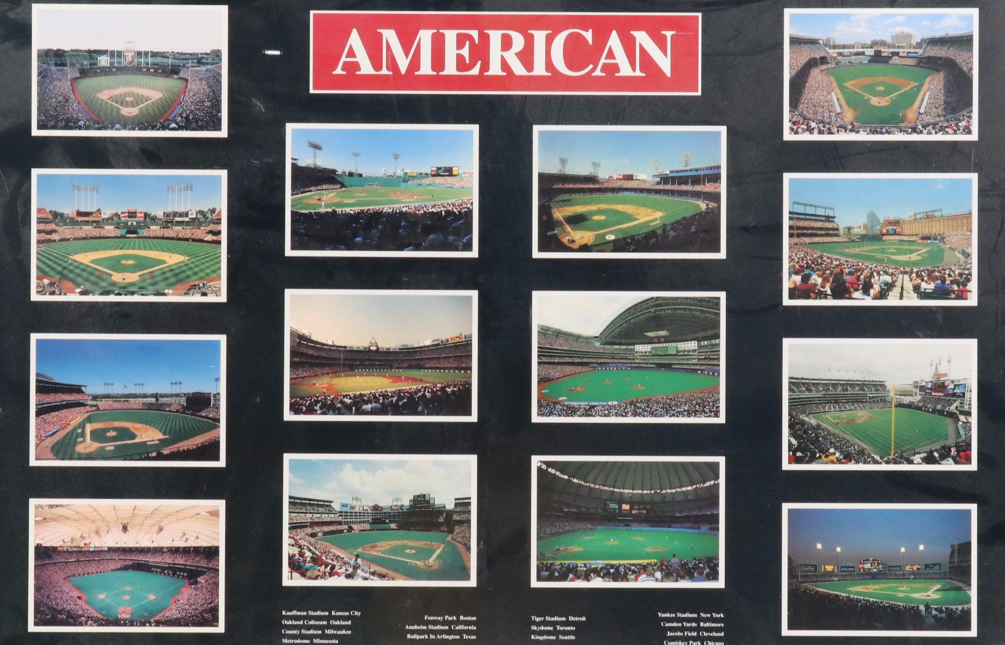 "Major League Views: American" Baseball-Themed Offset Lithograph